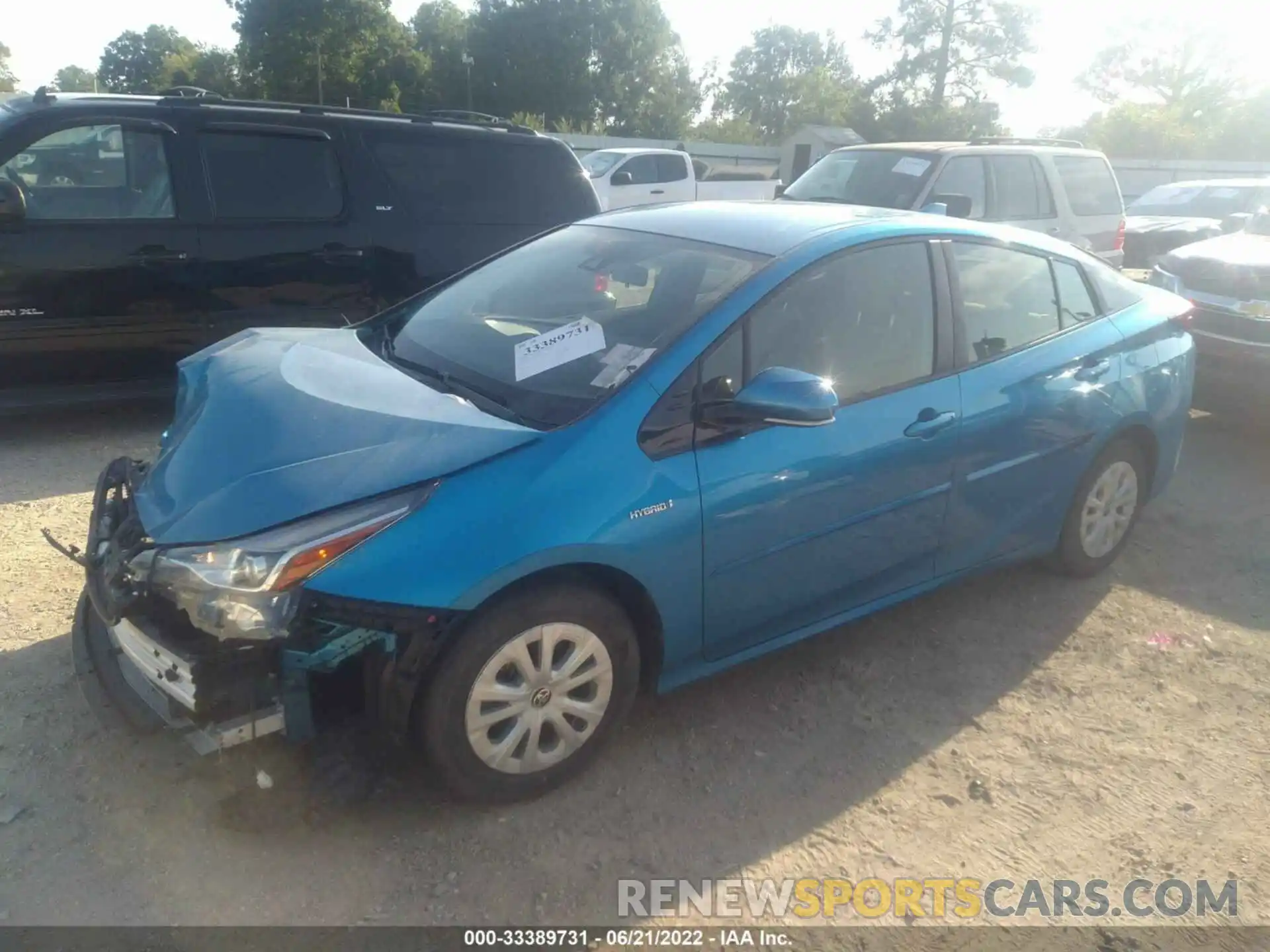 2 Photograph of a damaged car JTDKARFU6L3113524 TOYOTA PRIUS 2020