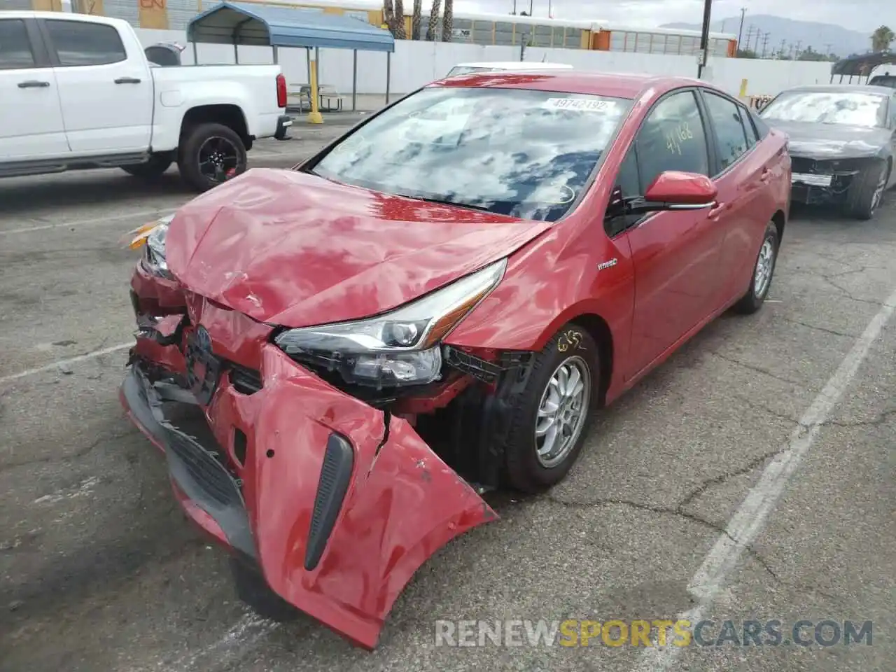 2 Photograph of a damaged car JTDKARFU6L3113829 TOYOTA PRIUS 2020