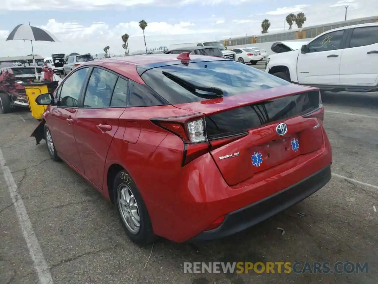 3 Photograph of a damaged car JTDKARFU6L3113829 TOYOTA PRIUS 2020