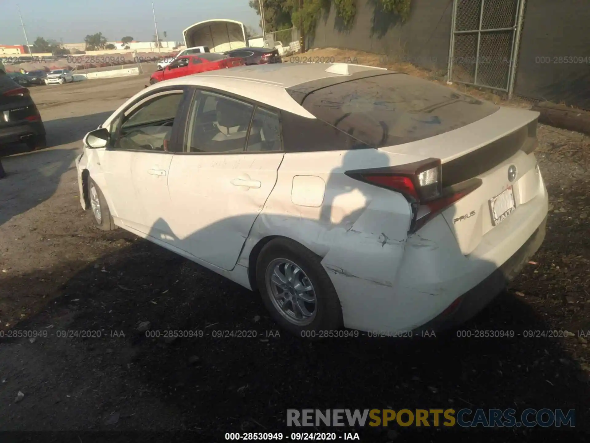 3 Photograph of a damaged car JTDKARFU6L3113913 TOYOTA PRIUS 2020