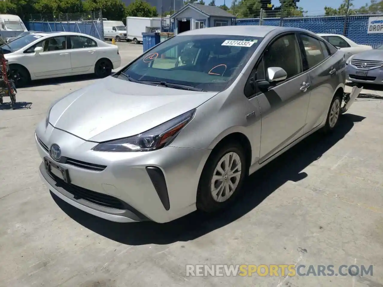 2 Photograph of a damaged car JTDKARFU6L3114236 TOYOTA PRIUS 2020