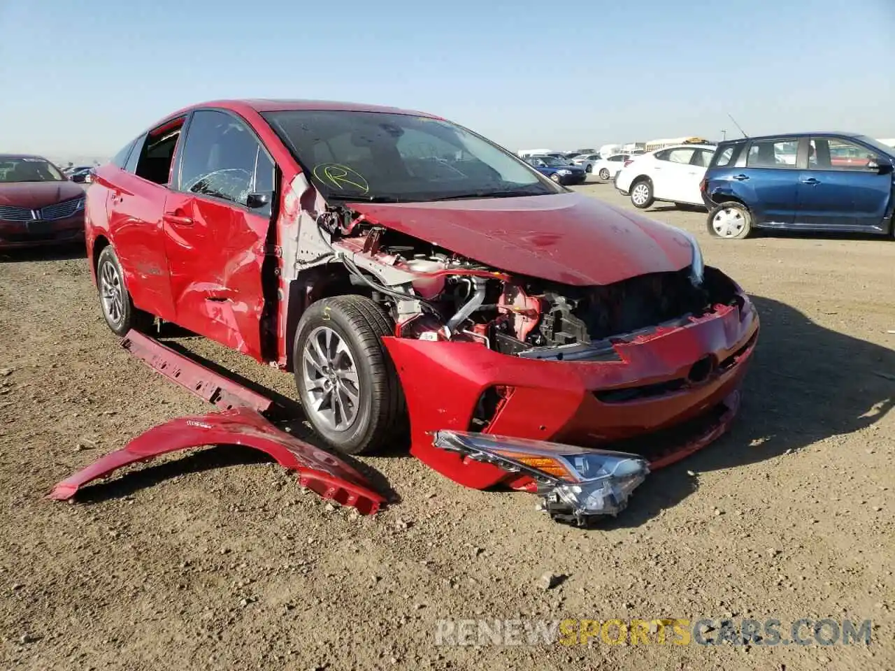 1 Photograph of a damaged car JTDKARFU6L3114799 TOYOTA PRIUS 2020