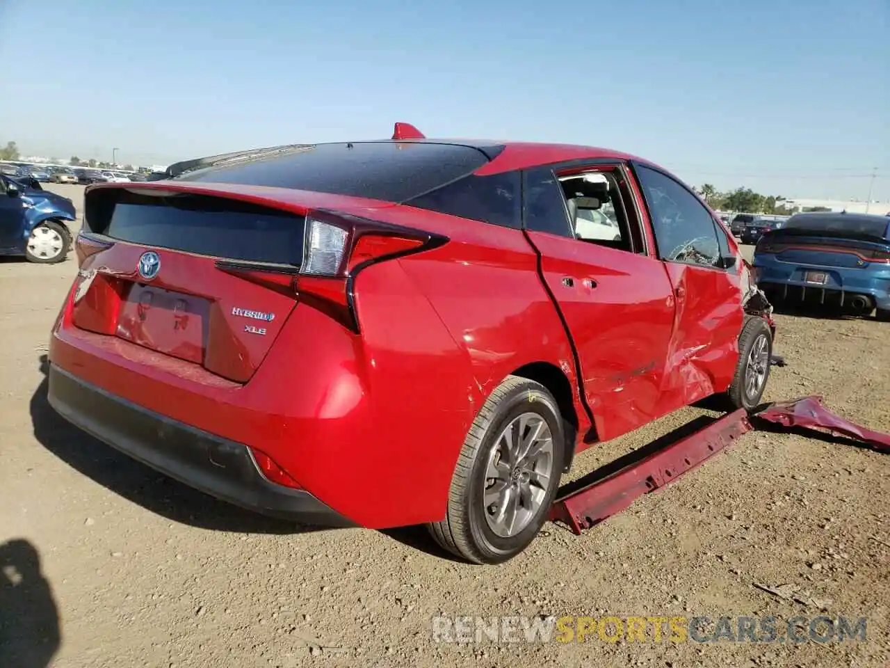 4 Photograph of a damaged car JTDKARFU6L3114799 TOYOTA PRIUS 2020