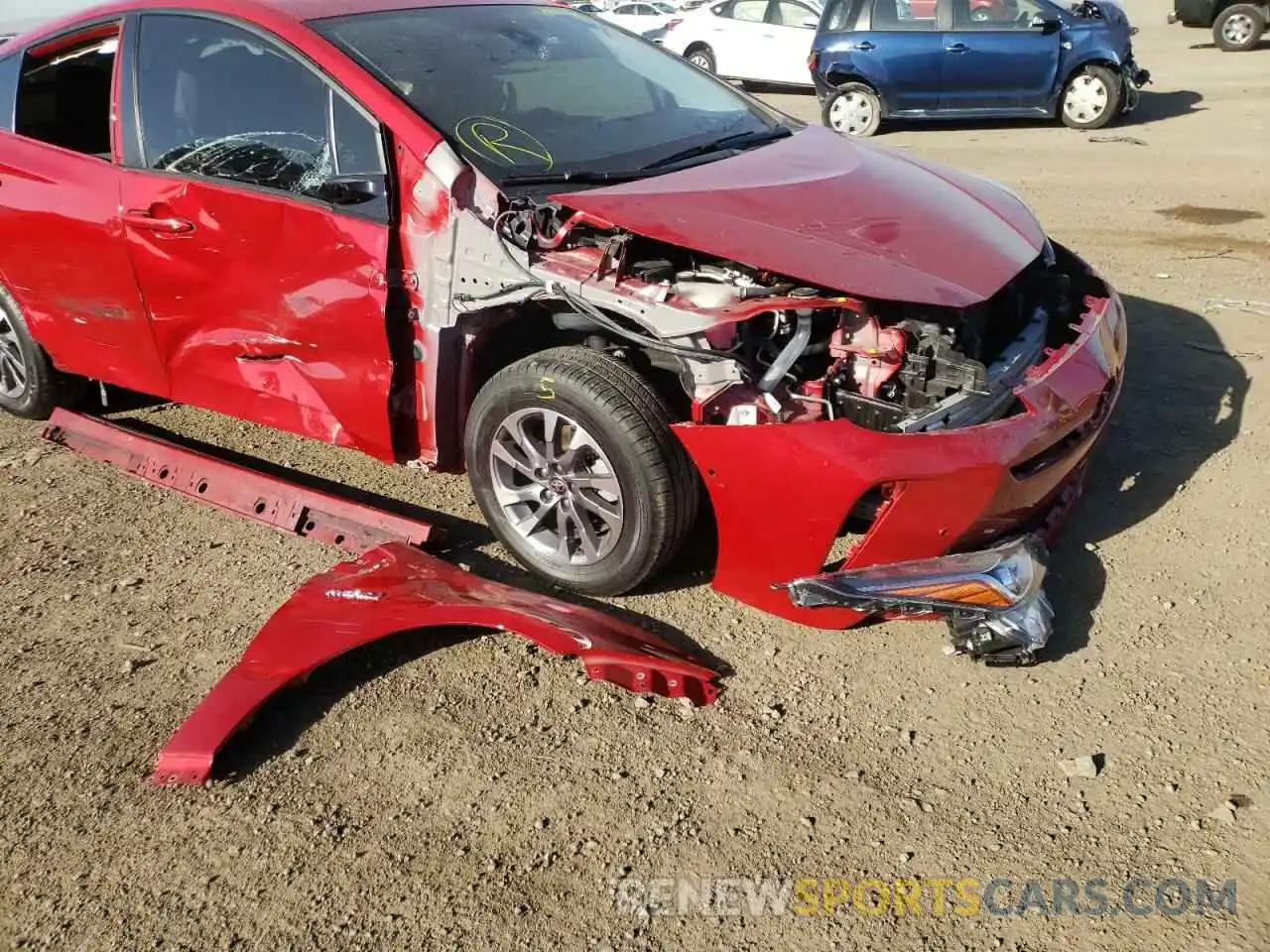 9 Photograph of a damaged car JTDKARFU6L3114799 TOYOTA PRIUS 2020