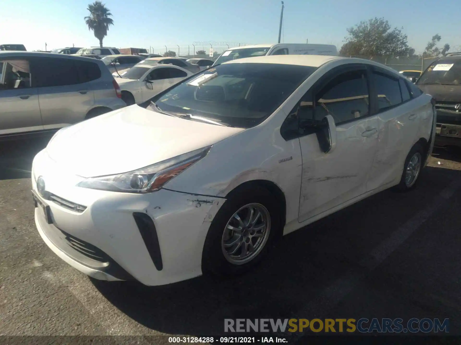 2 Photograph of a damaged car JTDKARFU6L3120425 TOYOTA PRIUS 2020