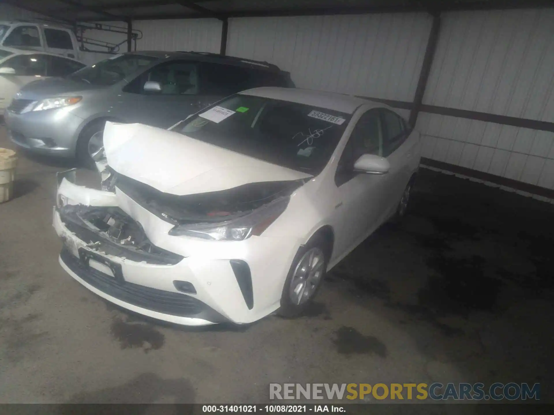 2 Photograph of a damaged car JTDKARFU6L3121011 TOYOTA PRIUS 2020