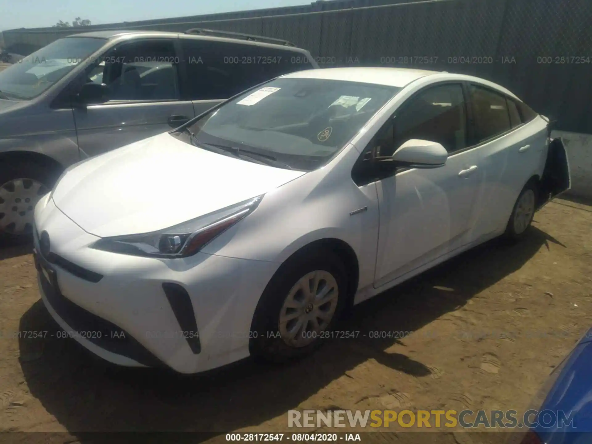 2 Photograph of a damaged car JTDKARFU6L3121378 TOYOTA PRIUS 2020