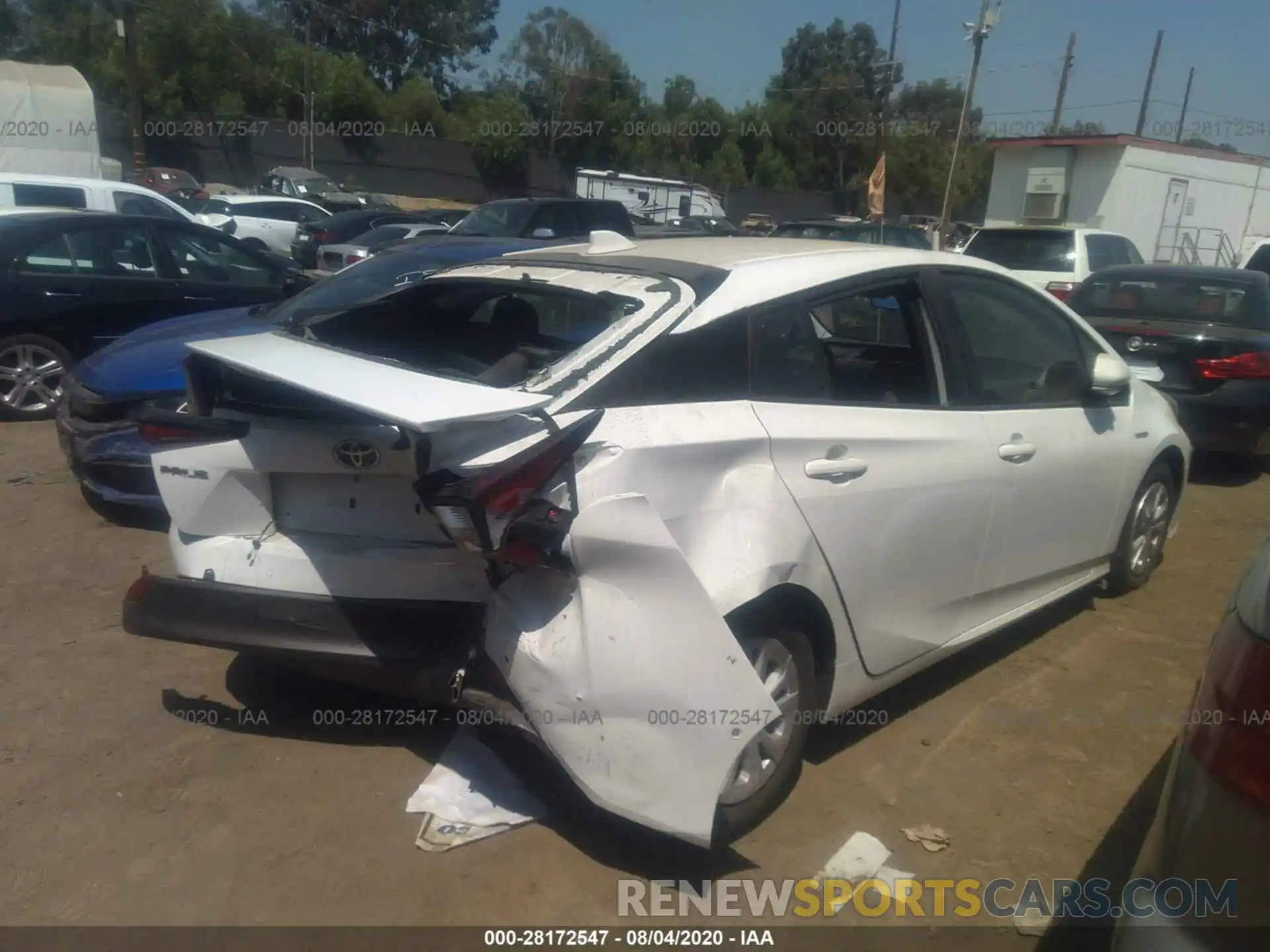 4 Photograph of a damaged car JTDKARFU6L3121378 TOYOTA PRIUS 2020