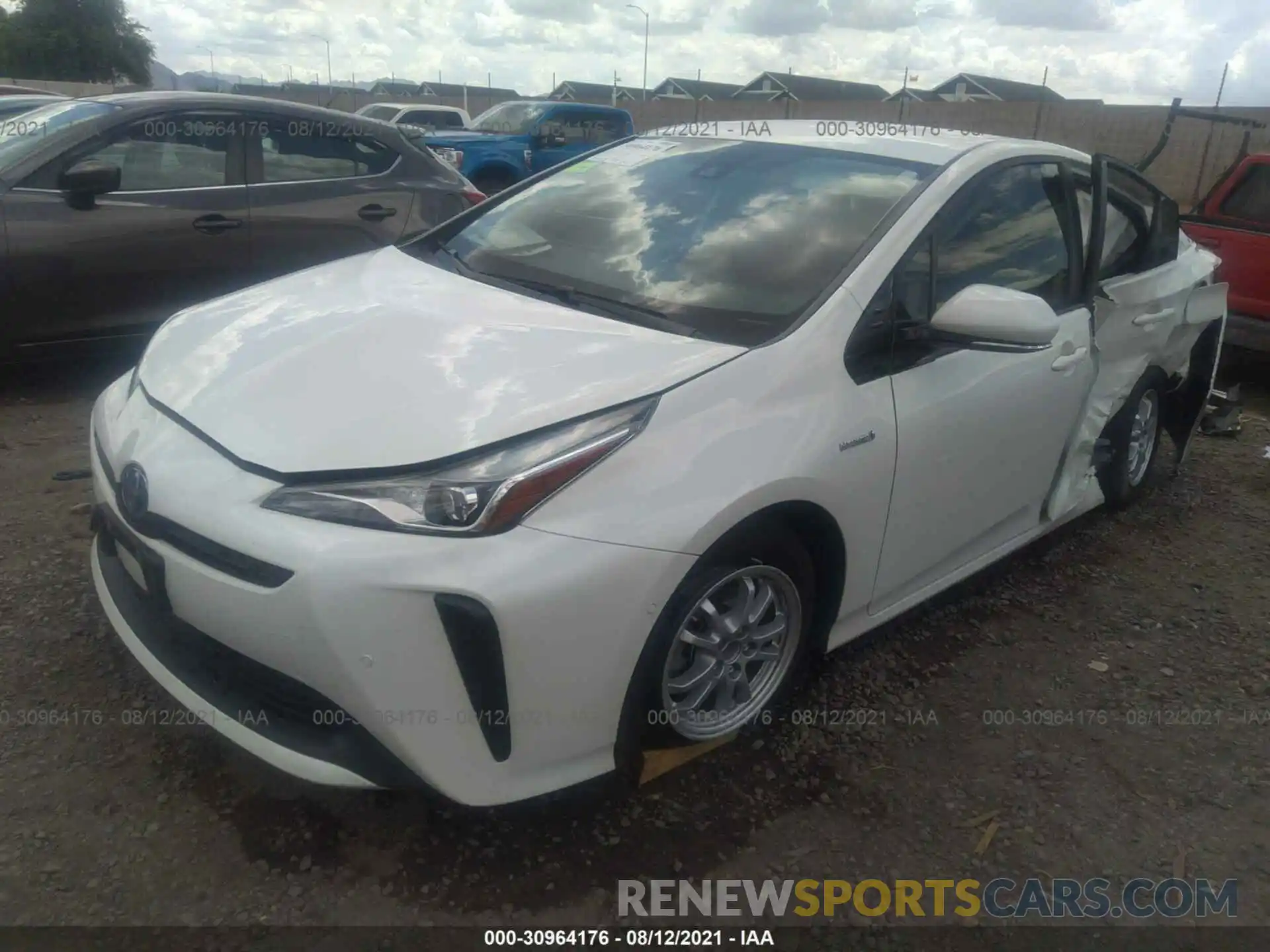 2 Photograph of a damaged car JTDKARFU7L3102855 TOYOTA PRIUS 2020