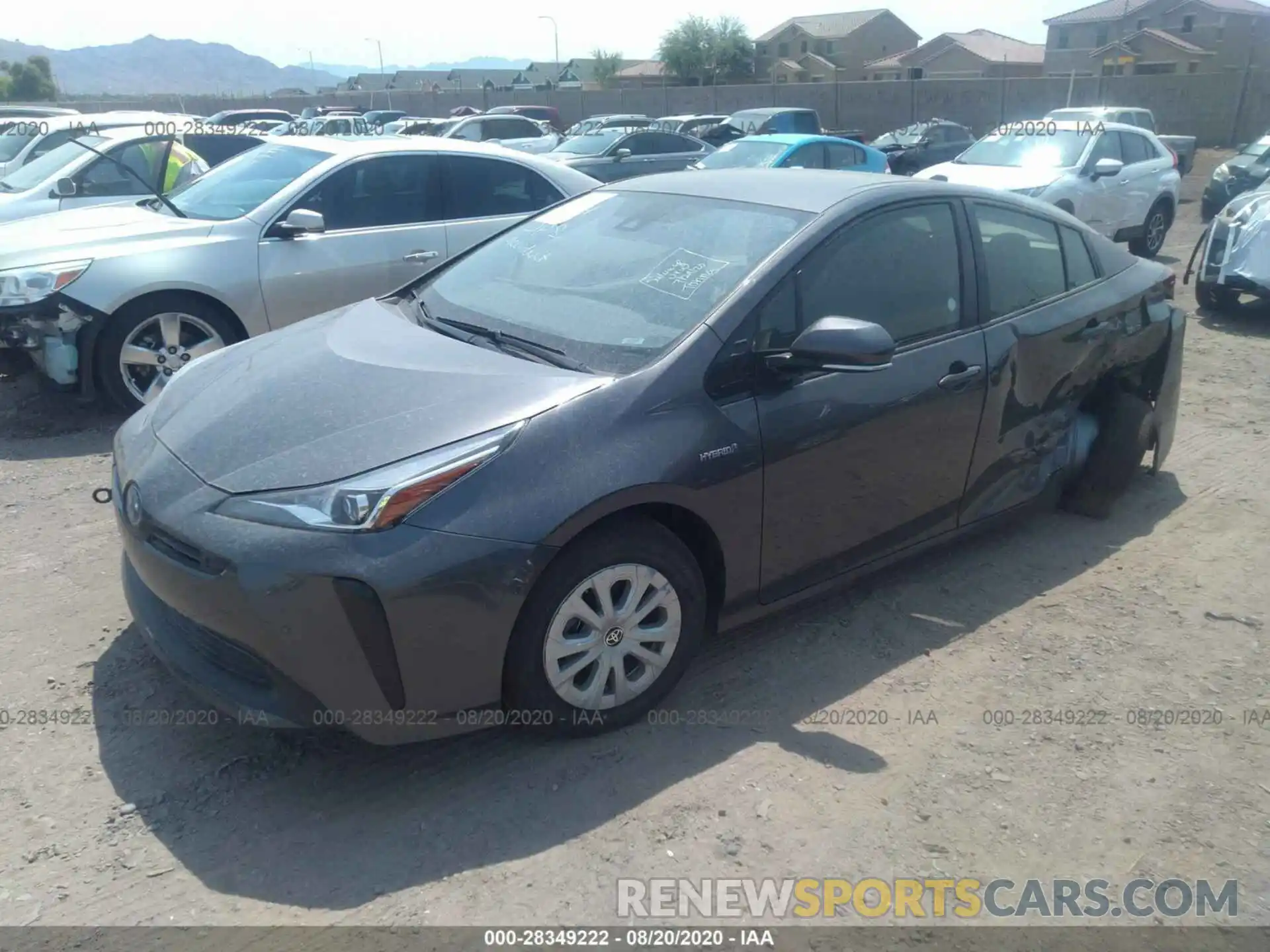 2 Photograph of a damaged car JTDKARFU7L3103908 TOYOTA PRIUS 2020