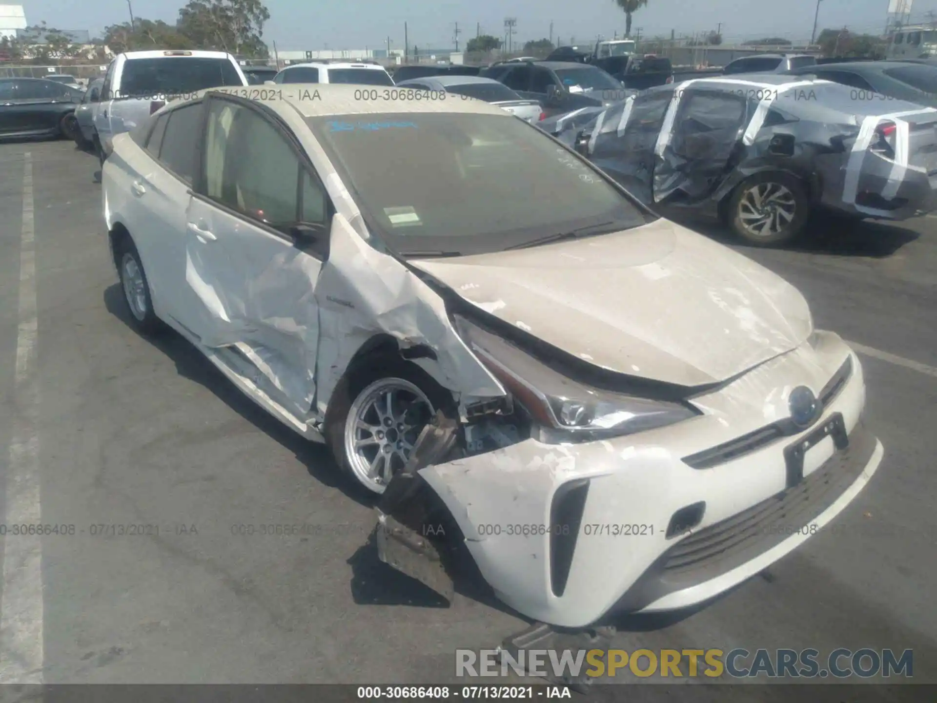 6 Photograph of a damaged car JTDKARFU7L3104587 TOYOTA PRIUS 2020