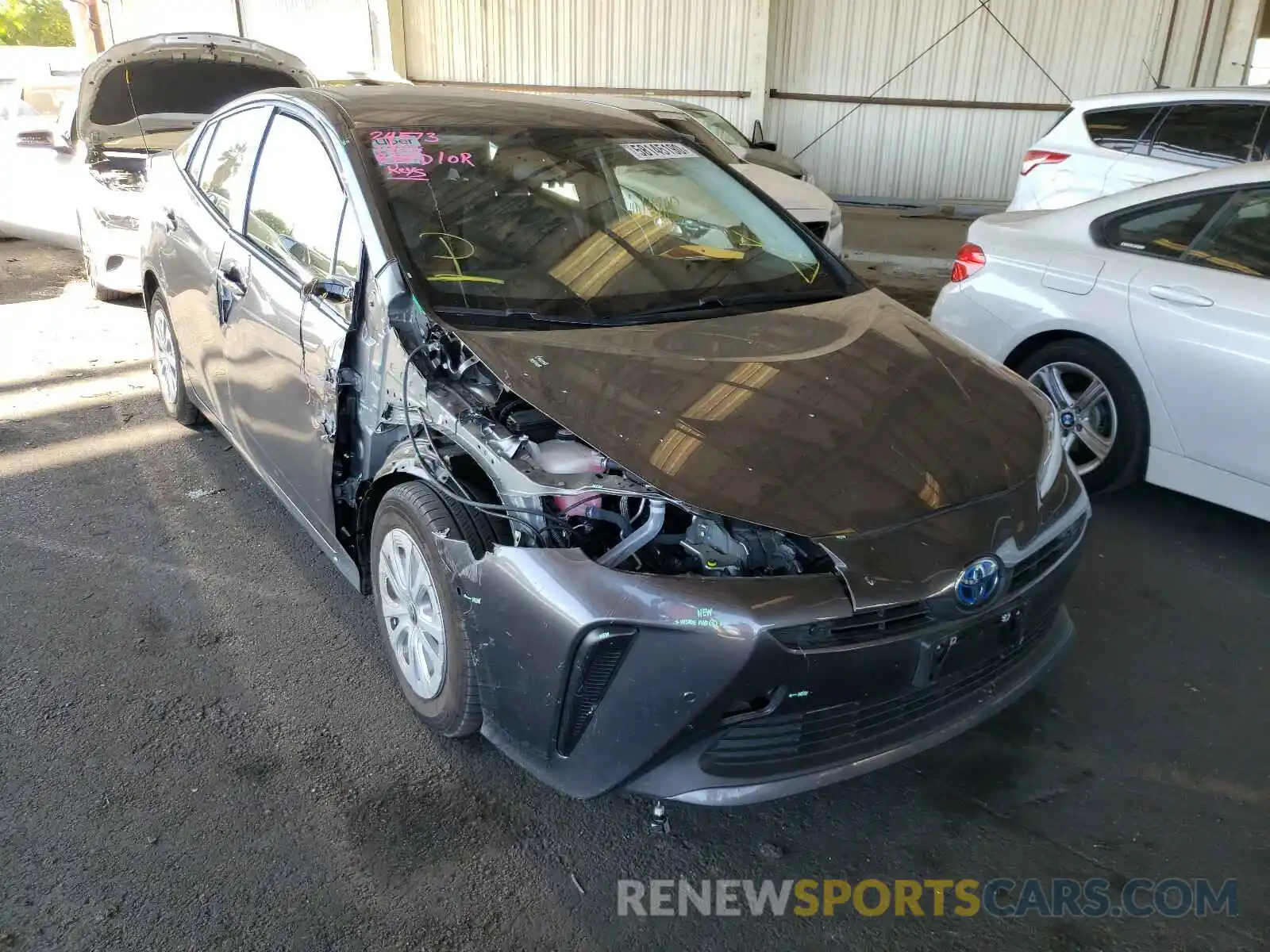 1 Photograph of a damaged car JTDKARFU7L3105299 TOYOTA PRIUS 2020