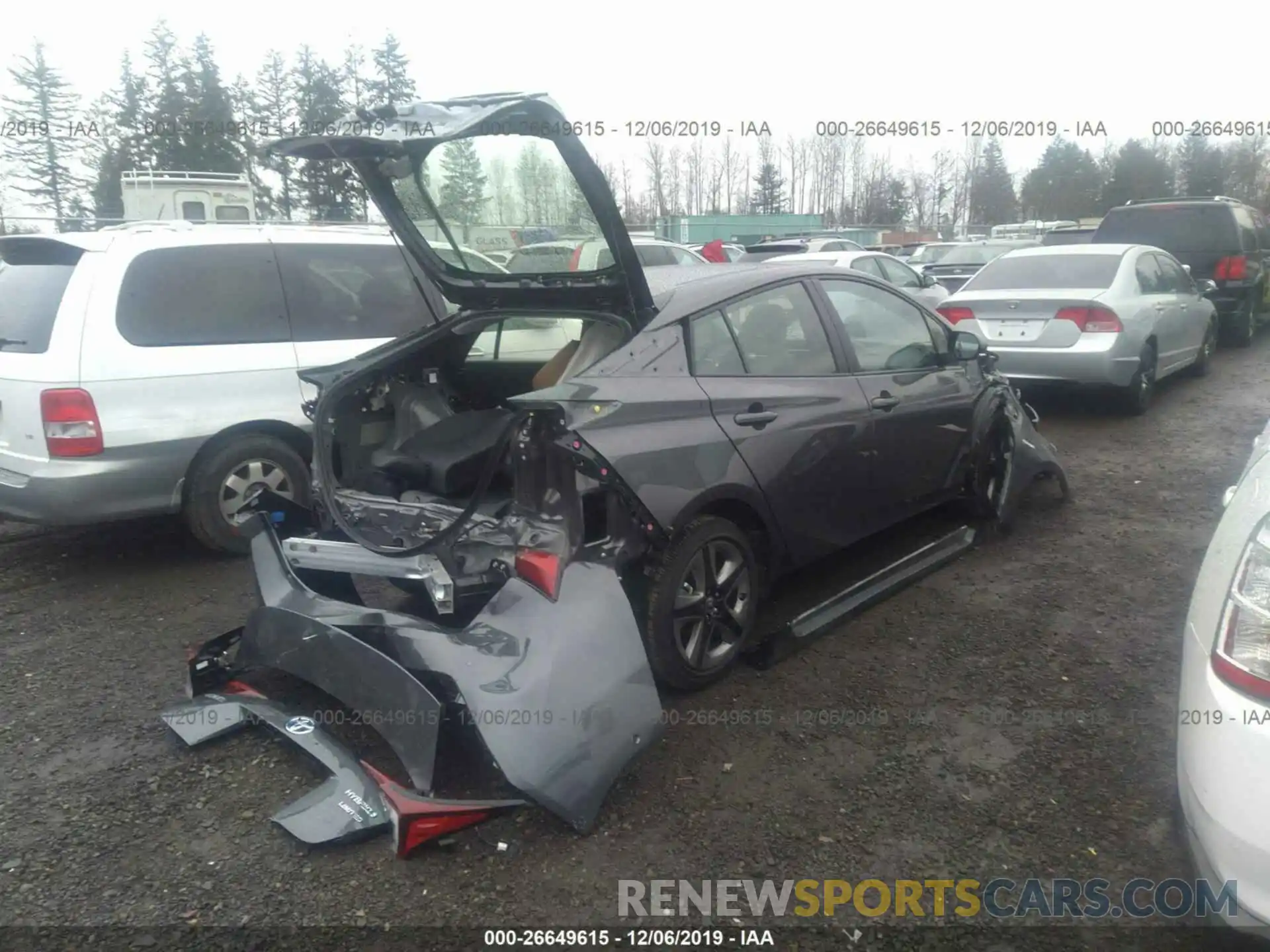 4 Photograph of a damaged car JTDKARFU7L3107103 TOYOTA PRIUS 2020