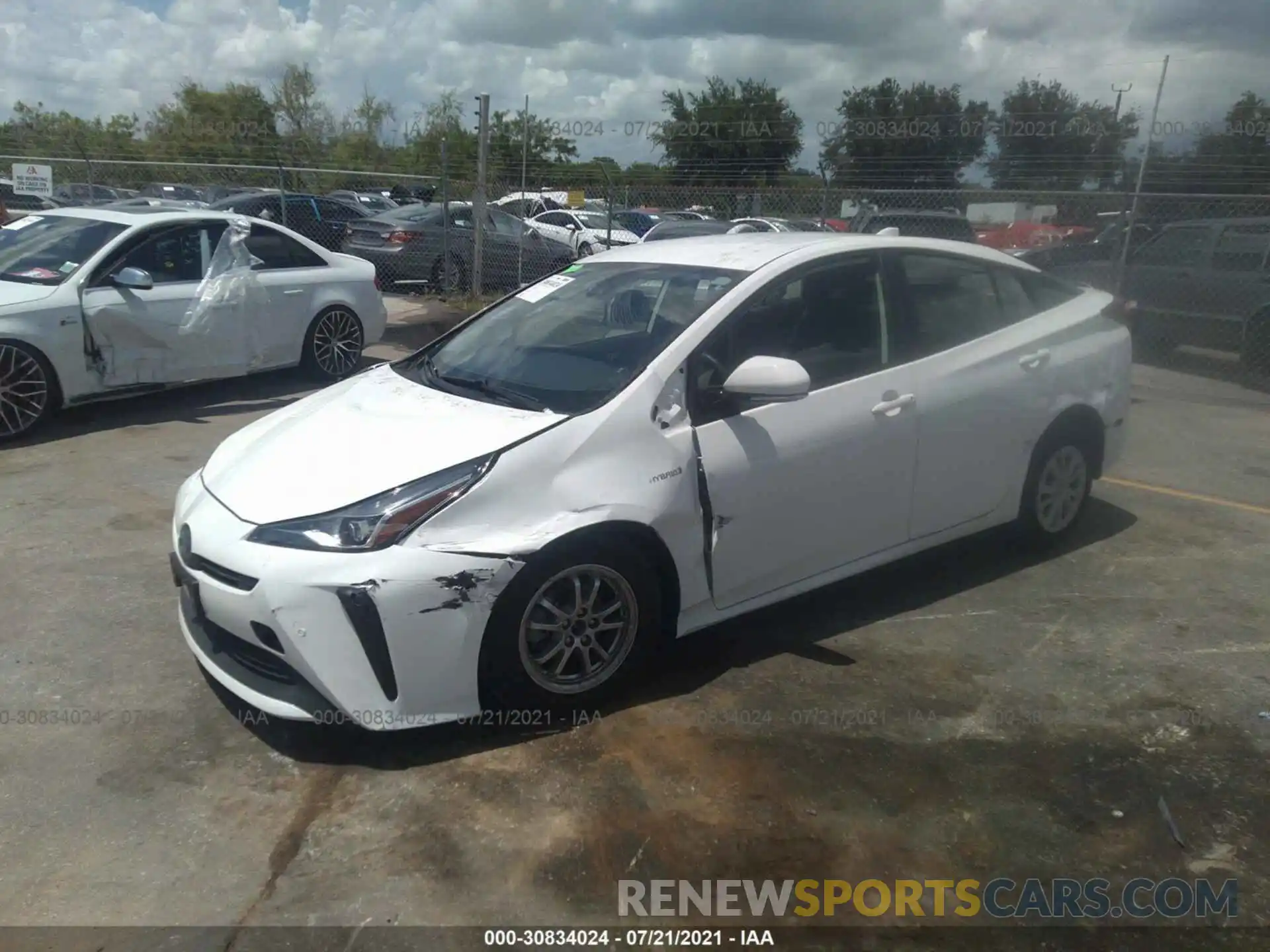 2 Photograph of a damaged car JTDKARFU7L3109949 TOYOTA PRIUS 2020