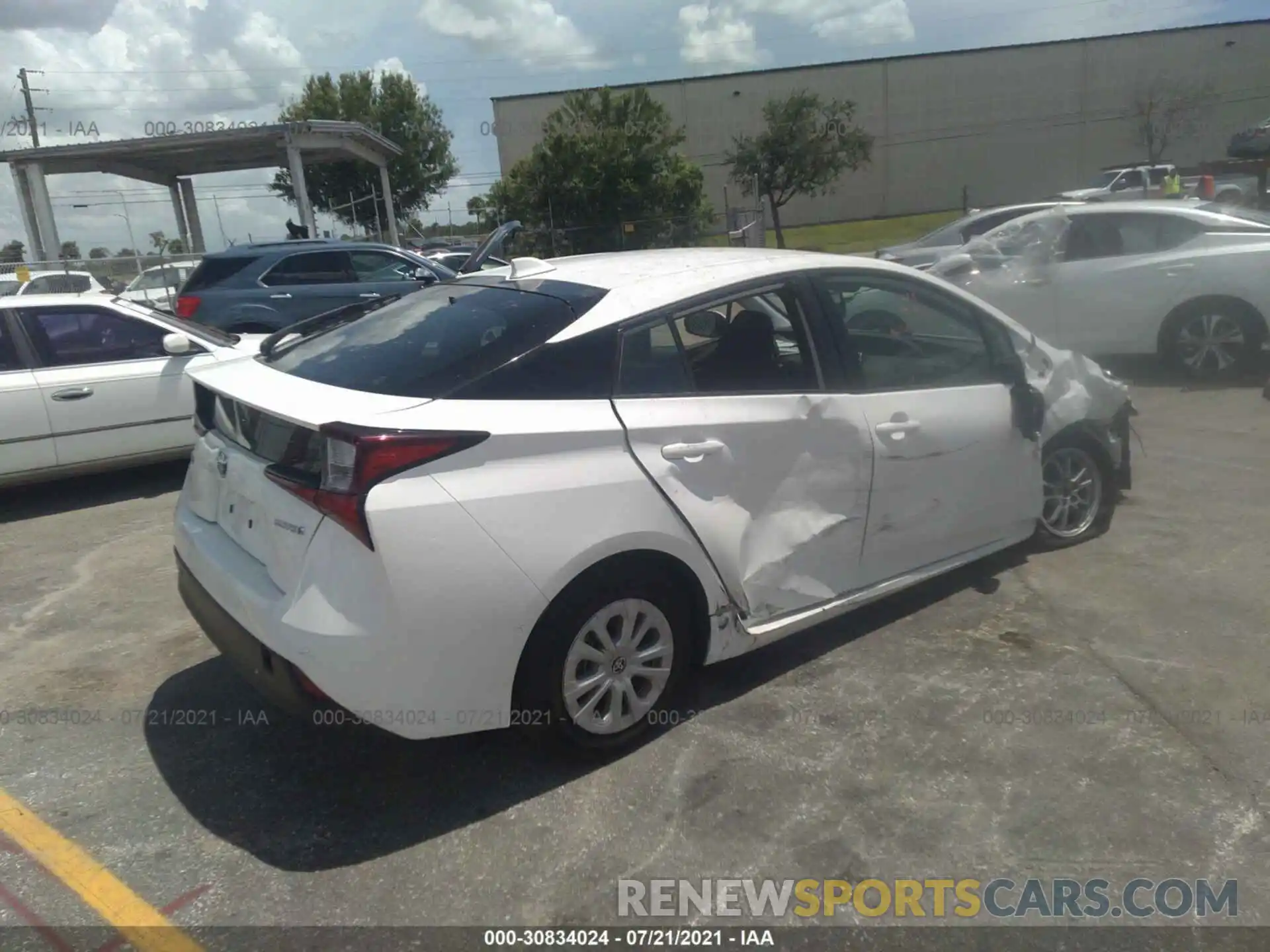 4 Photograph of a damaged car JTDKARFU7L3109949 TOYOTA PRIUS 2020