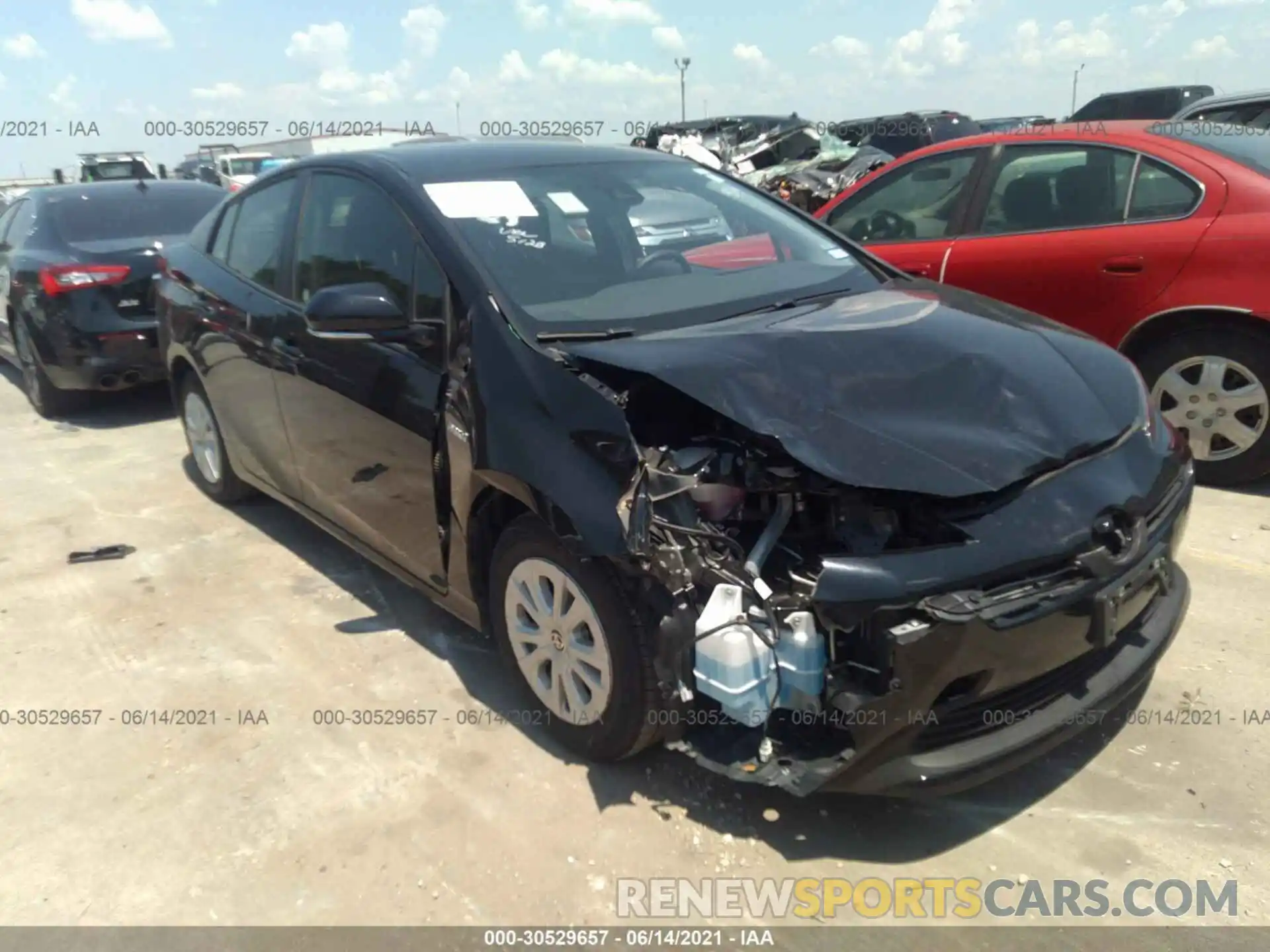 1 Photograph of a damaged car JTDKARFU7L3109952 TOYOTA PRIUS 2020