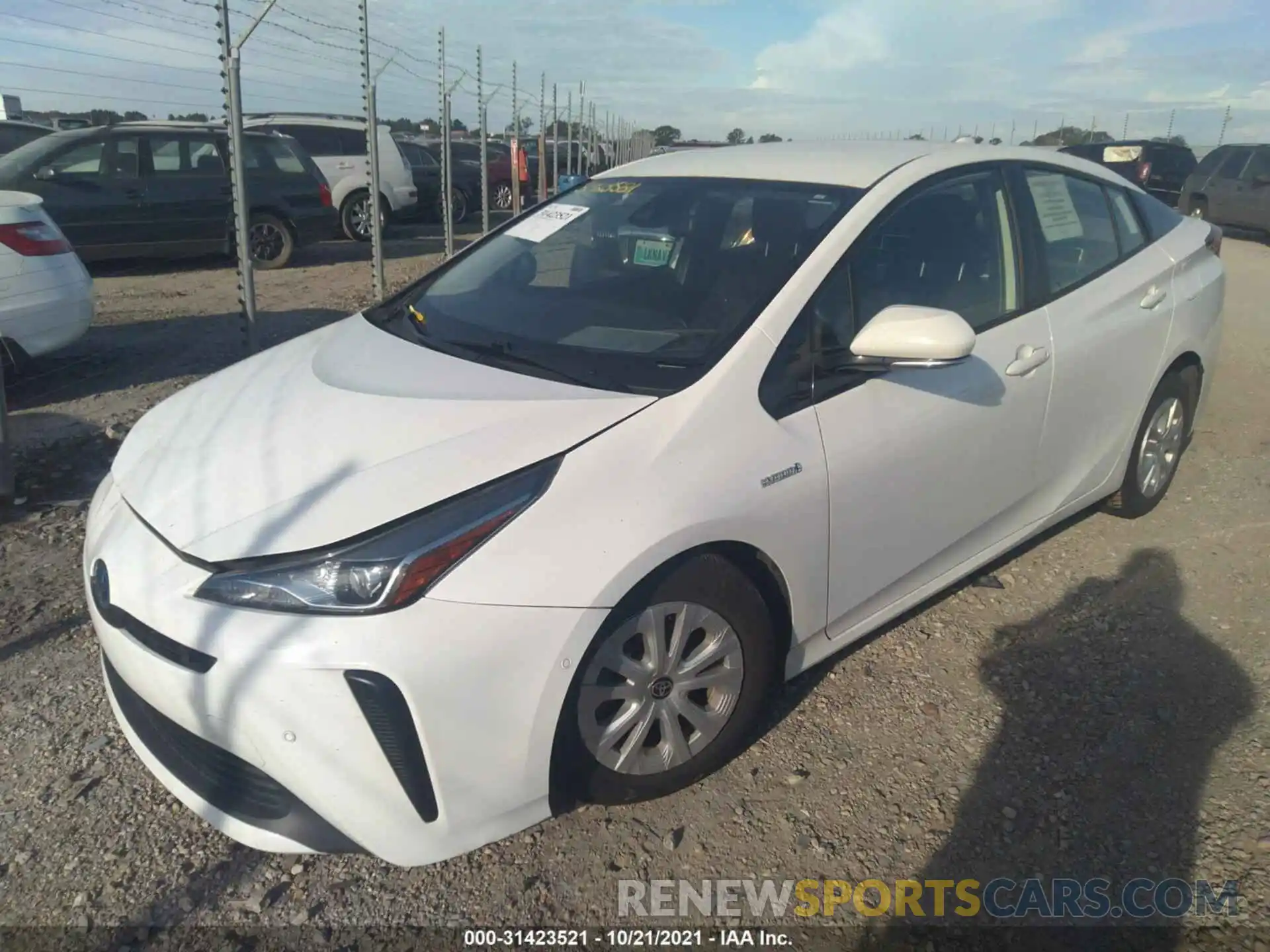 2 Photograph of a damaged car JTDKARFU7L3110874 TOYOTA PRIUS 2020