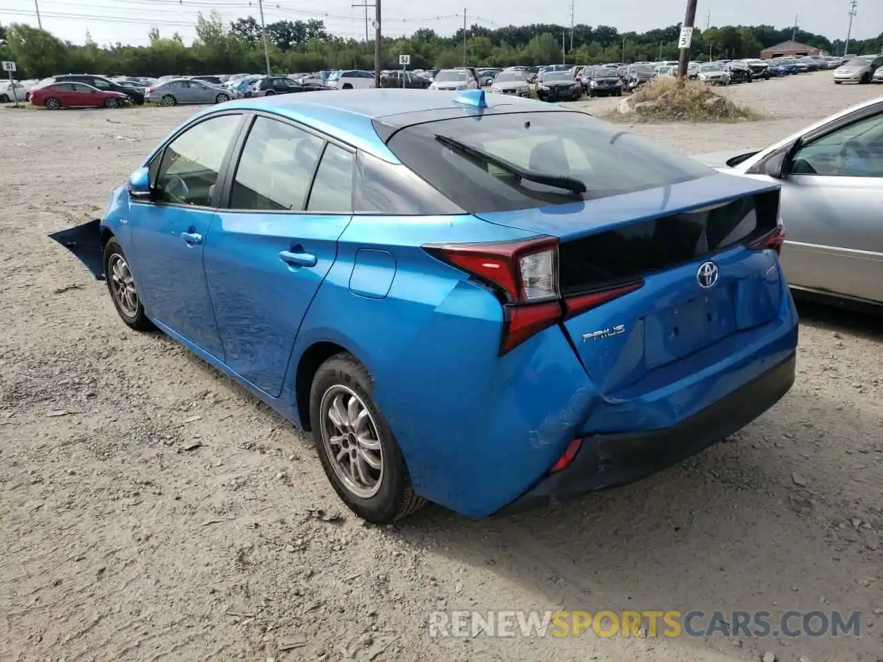 3 Photograph of a damaged car JTDKARFU7L3111152 TOYOTA PRIUS 2020