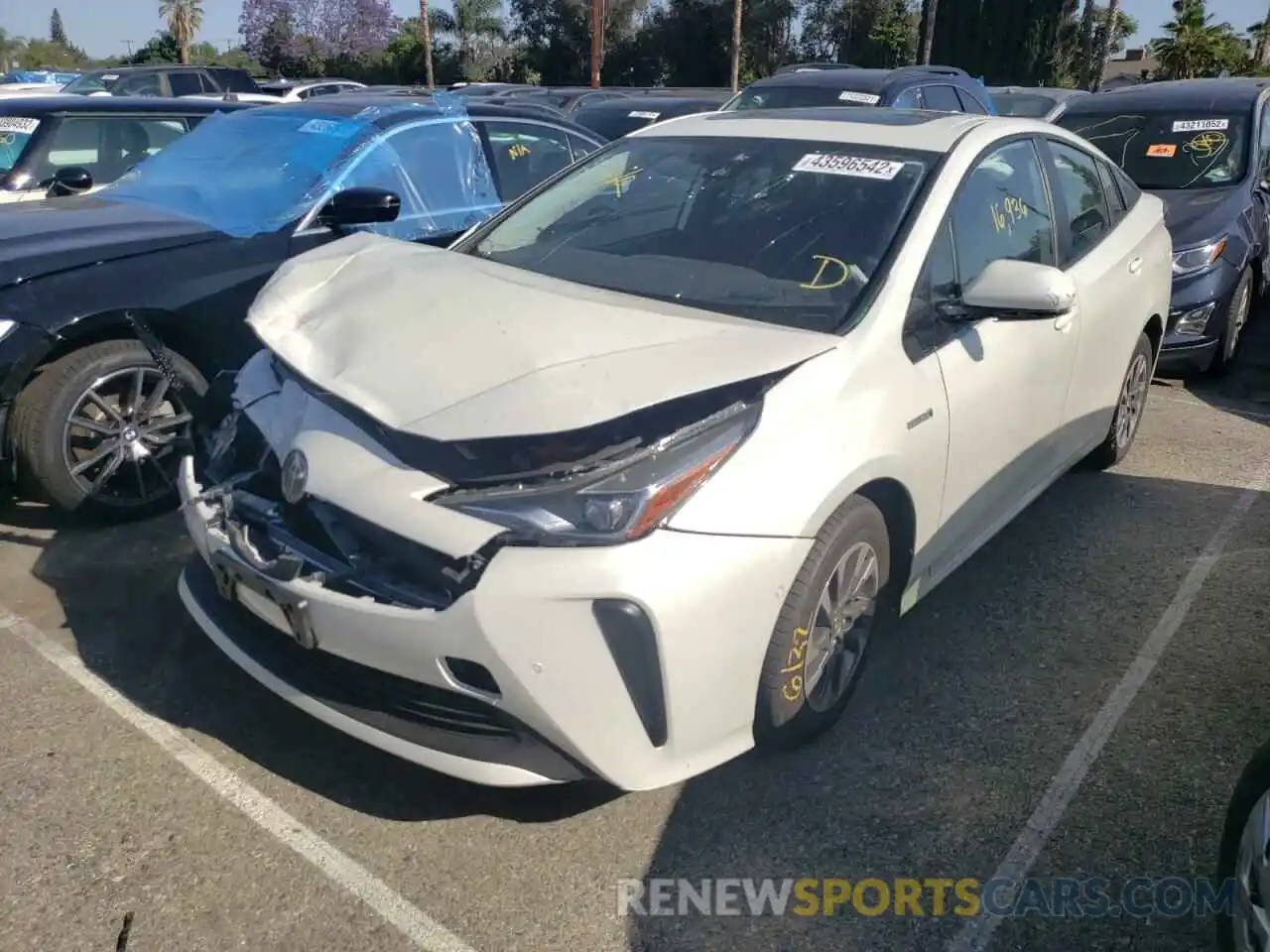 2 Photograph of a damaged car JTDKARFU7L3112625 TOYOTA PRIUS 2020