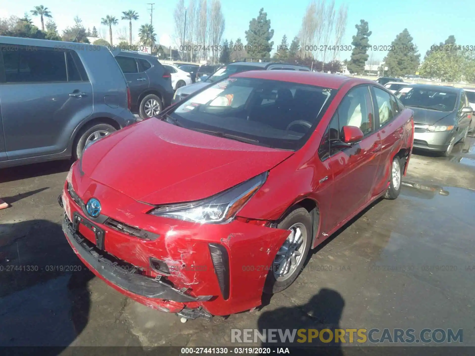 2 Photograph of a damaged car JTDKARFU8L3103223 TOYOTA PRIUS 2020