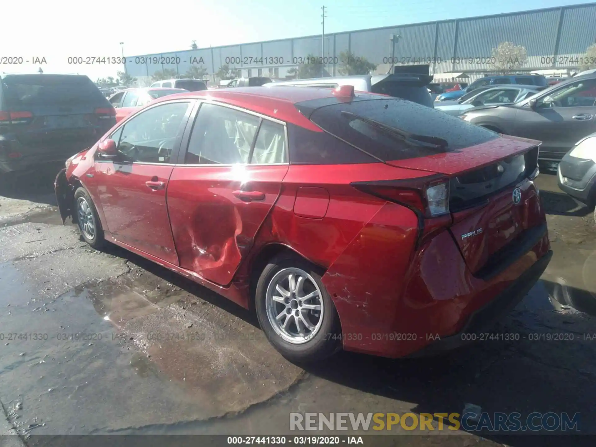 3 Photograph of a damaged car JTDKARFU8L3103223 TOYOTA PRIUS 2020