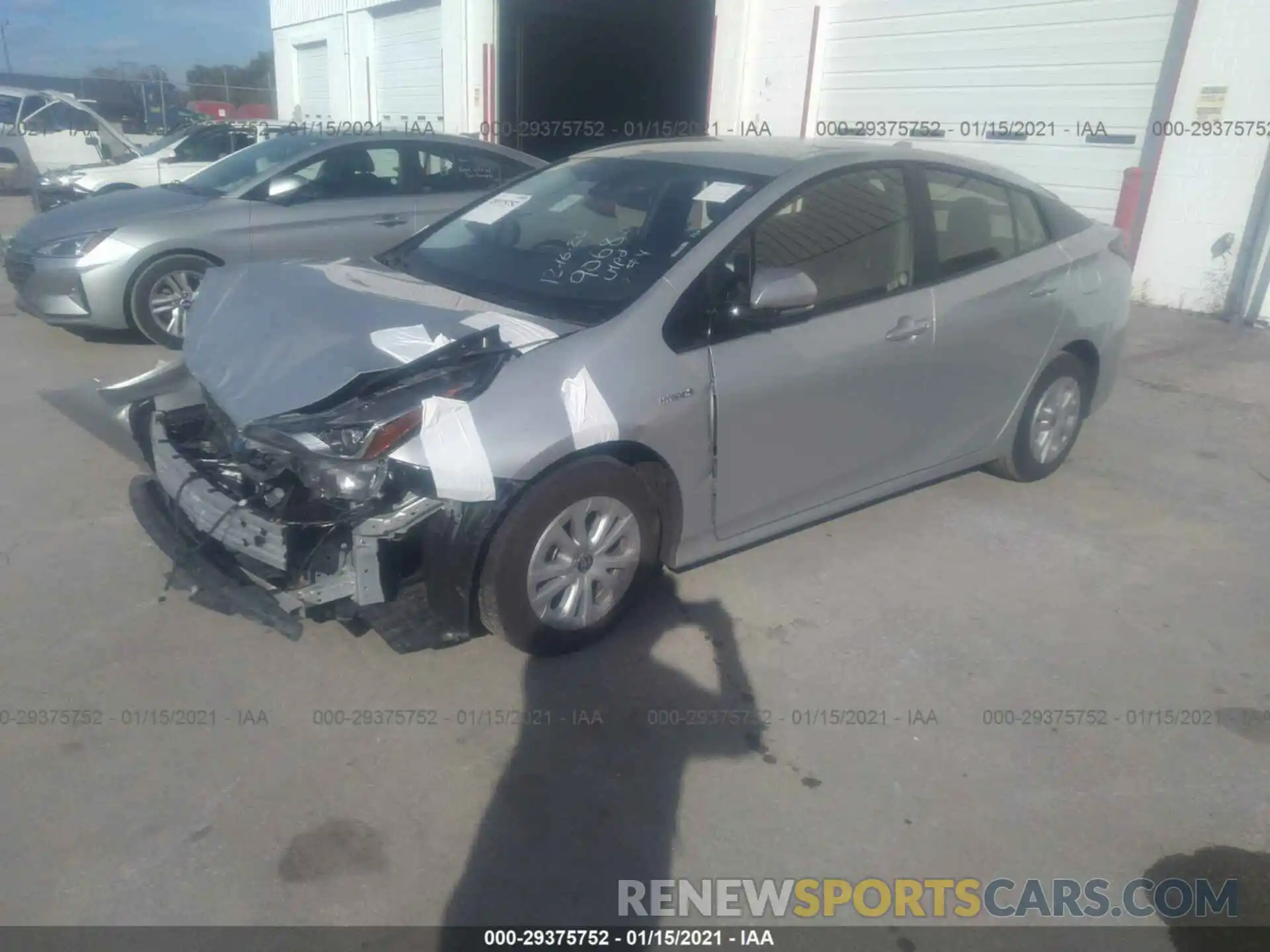 2 Photograph of a damaged car JTDKARFU8L3109068 TOYOTA PRIUS 2020