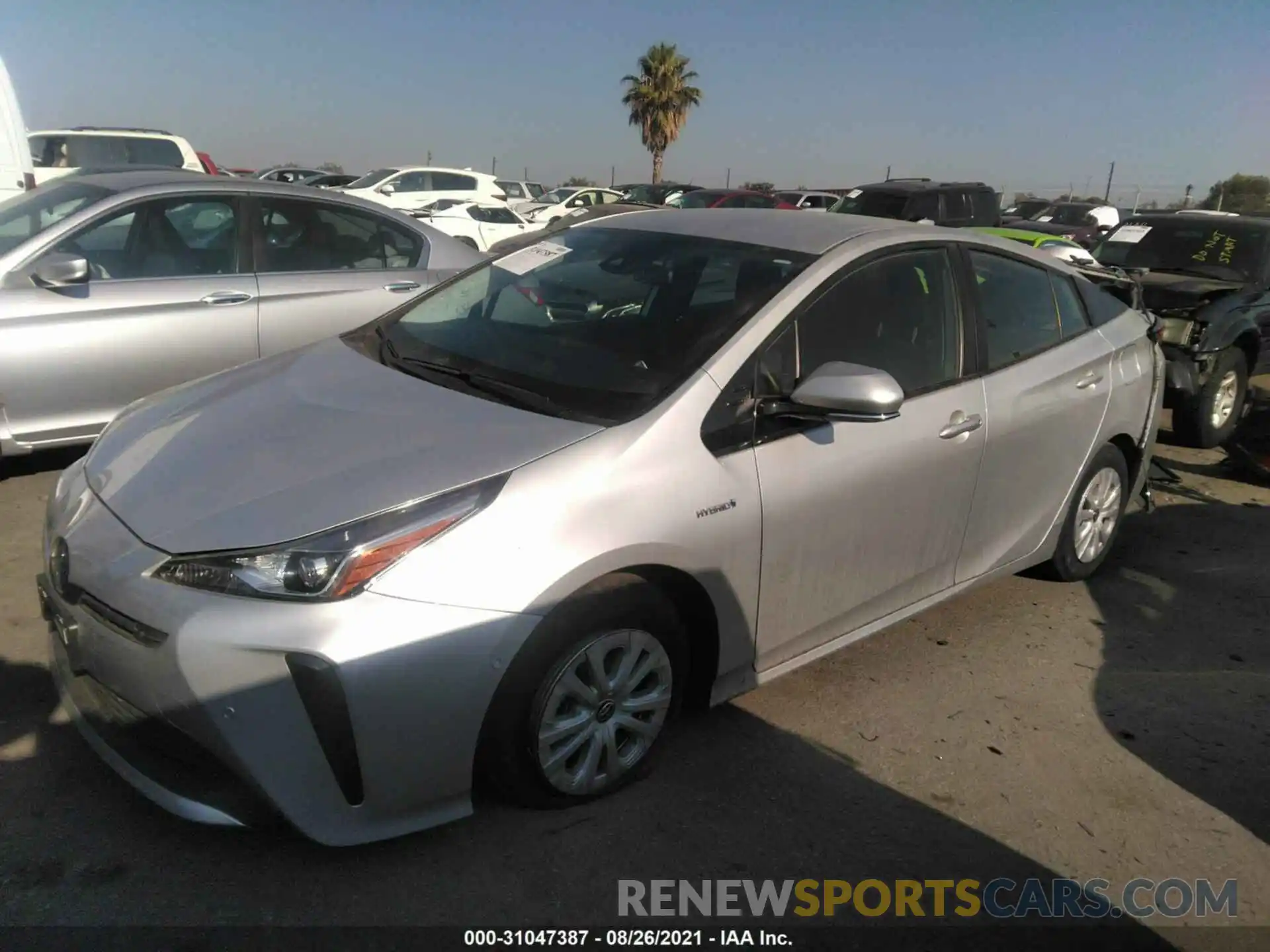 2 Photograph of a damaged car JTDKARFU8L3109605 TOYOTA PRIUS 2020