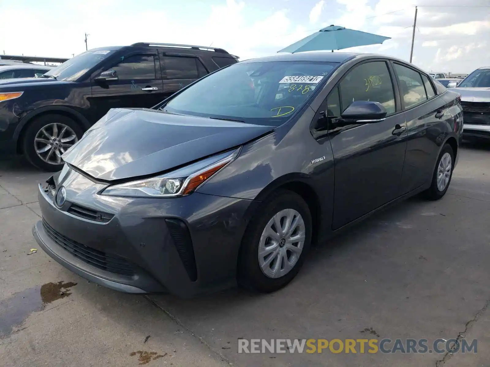 2 Photograph of a damaged car JTDKARFU8L3111550 TOYOTA PRIUS 2020