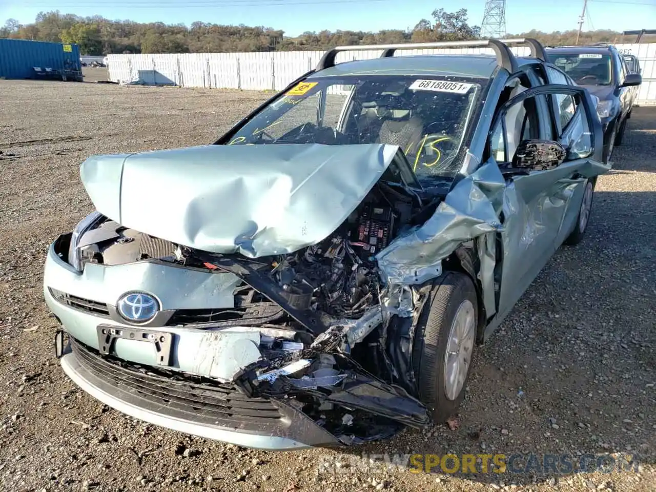 2 Photograph of a damaged car JTDKARFU8L3112374 TOYOTA PRIUS 2020