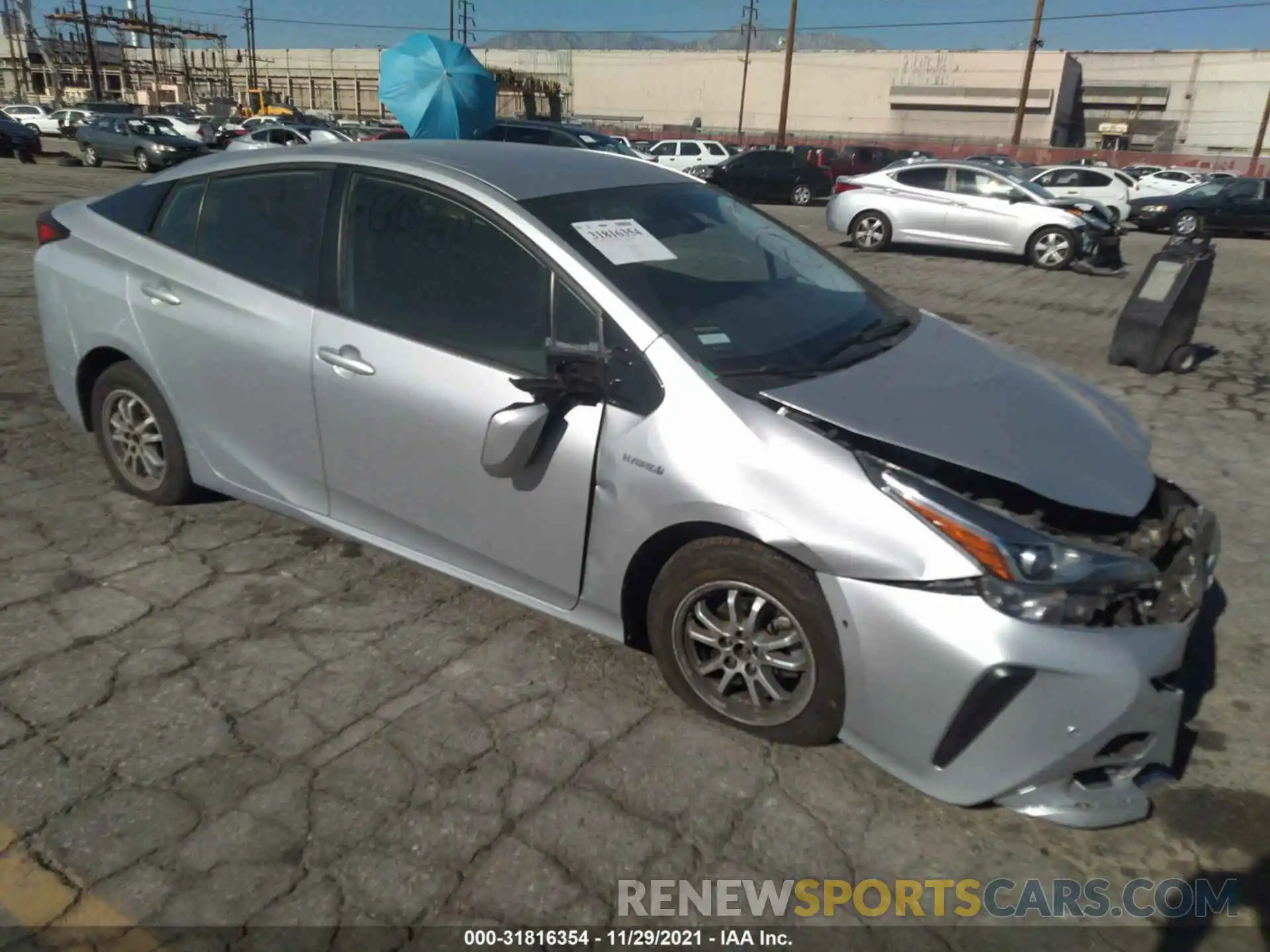 1 Photograph of a damaged car JTDKARFU8L3113816 TOYOTA PRIUS 2020