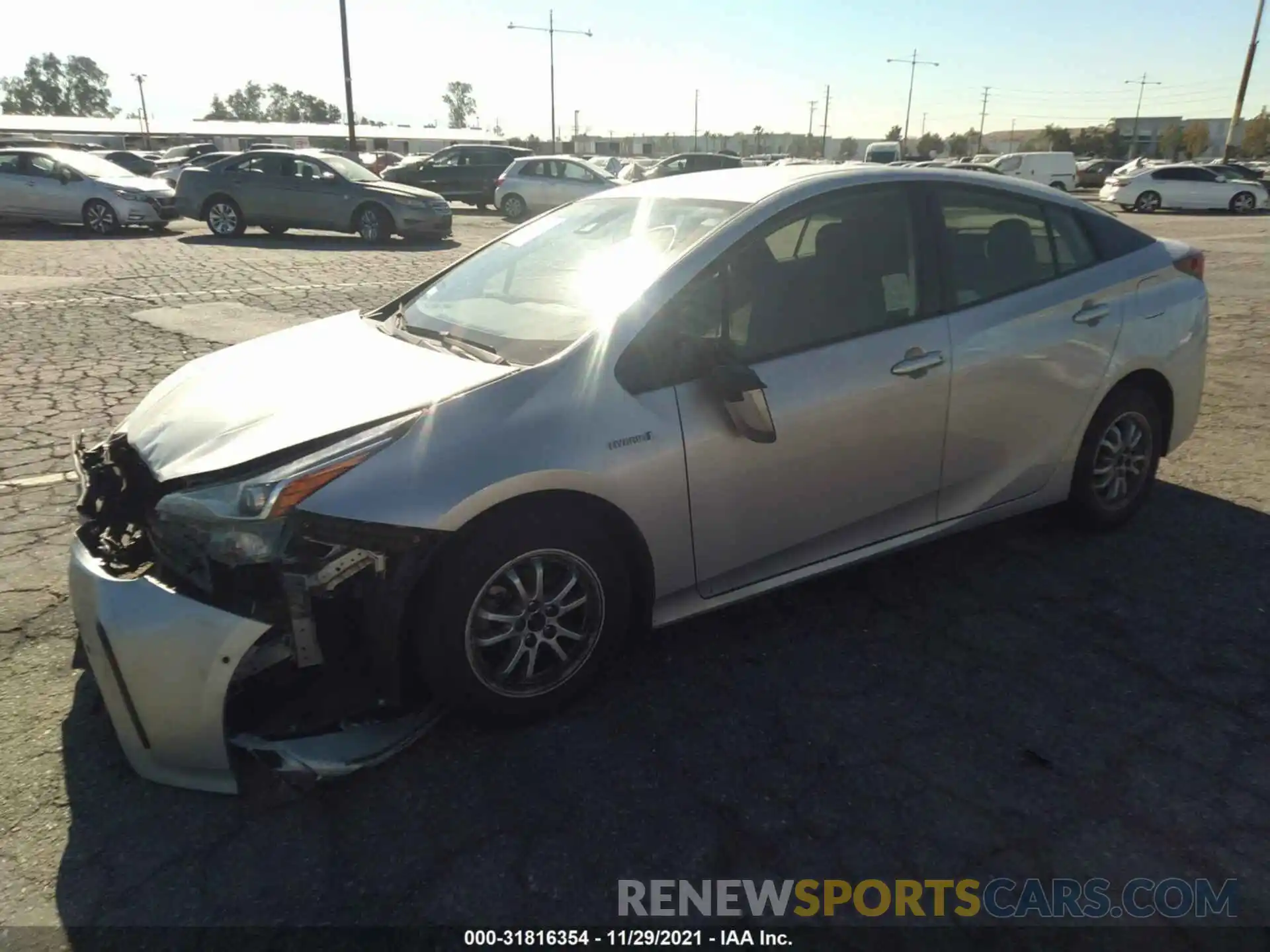 2 Photograph of a damaged car JTDKARFU8L3113816 TOYOTA PRIUS 2020