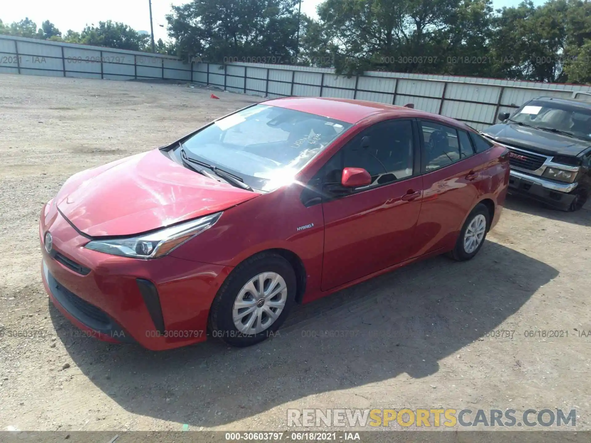 2 Photograph of a damaged car JTDKARFU8L3114836 TOYOTA PRIUS 2020