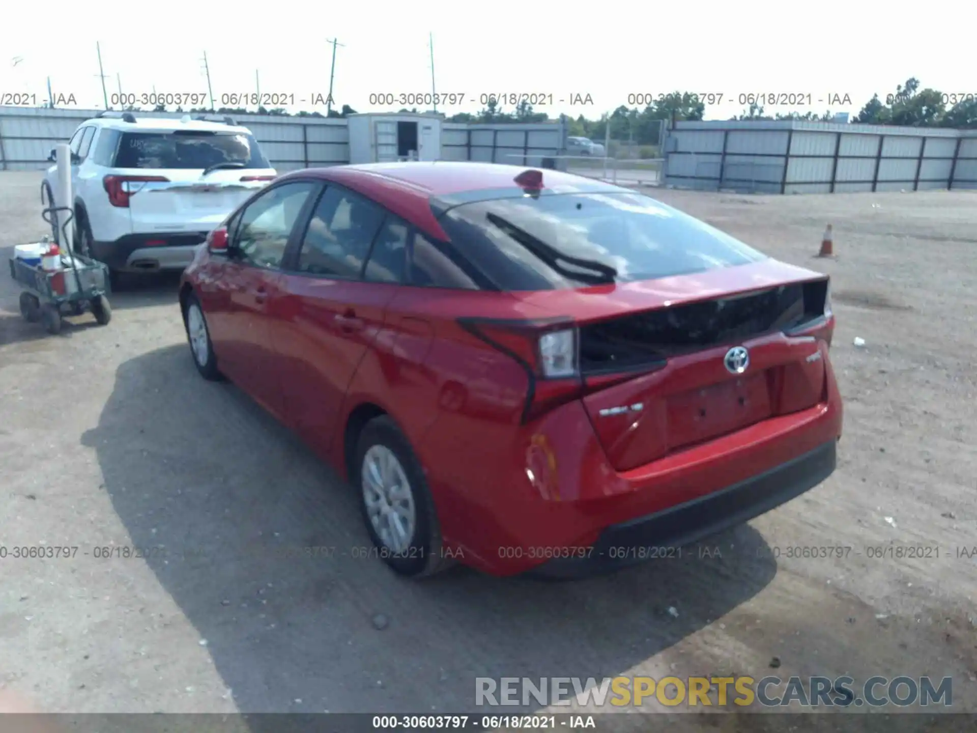 3 Photograph of a damaged car JTDKARFU8L3114836 TOYOTA PRIUS 2020