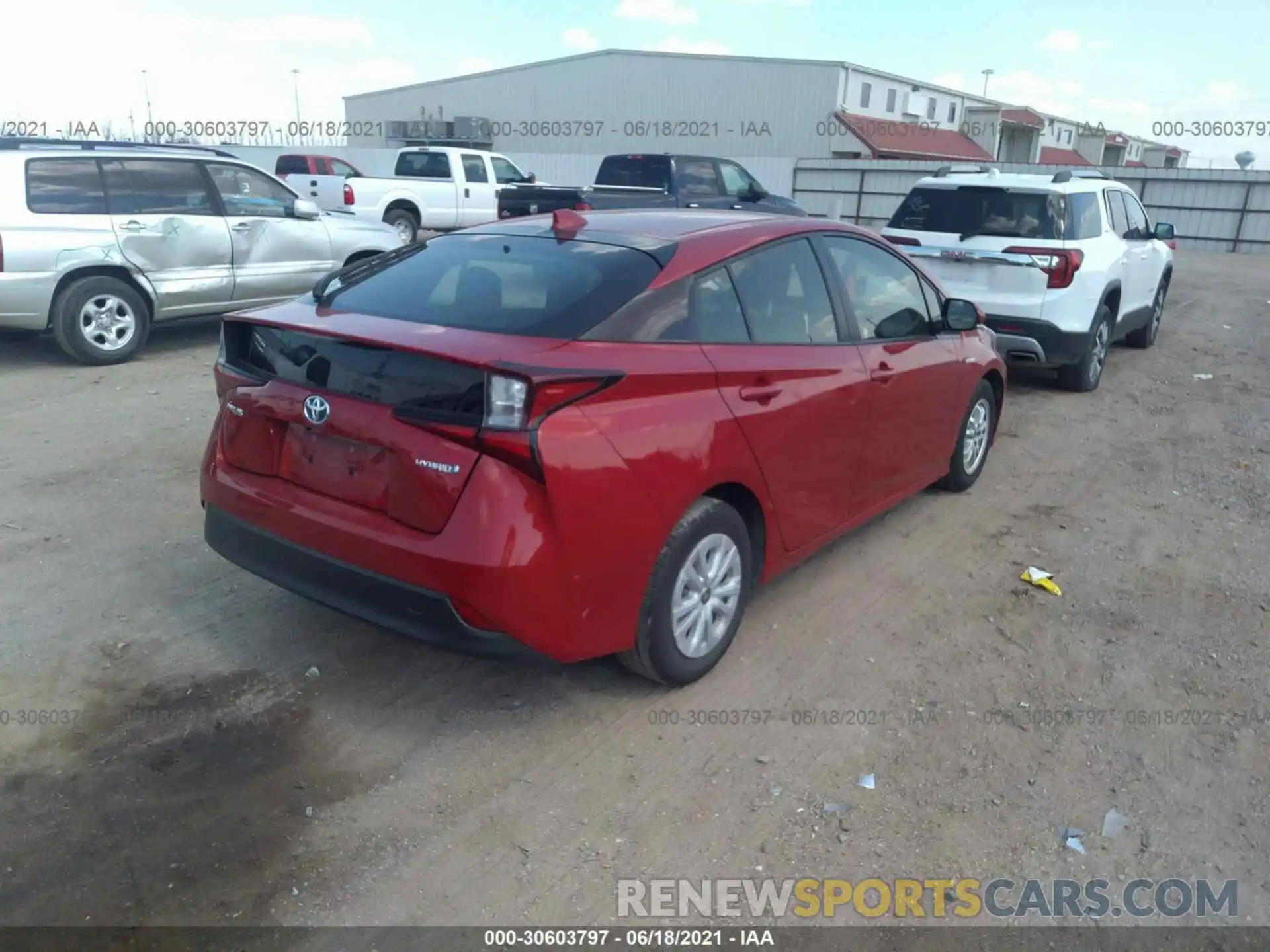 4 Photograph of a damaged car JTDKARFU8L3114836 TOYOTA PRIUS 2020