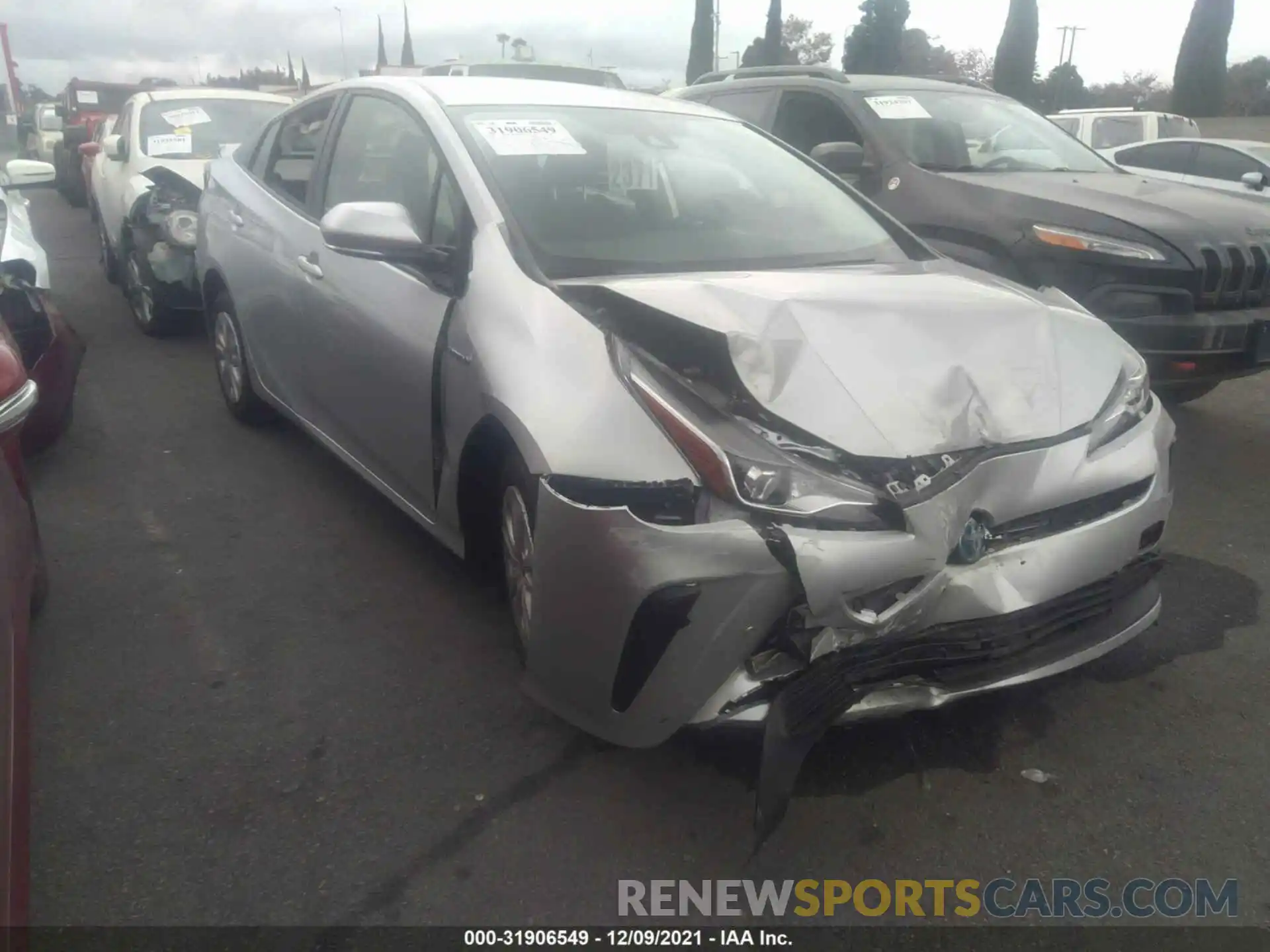 1 Photograph of a damaged car JTDKARFU8L3115372 TOYOTA PRIUS 2020