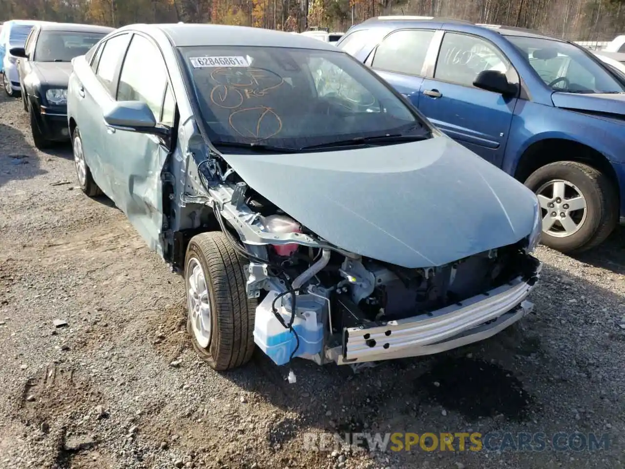 1 Photograph of a damaged car JTDKARFU8L3116375 TOYOTA PRIUS 2020