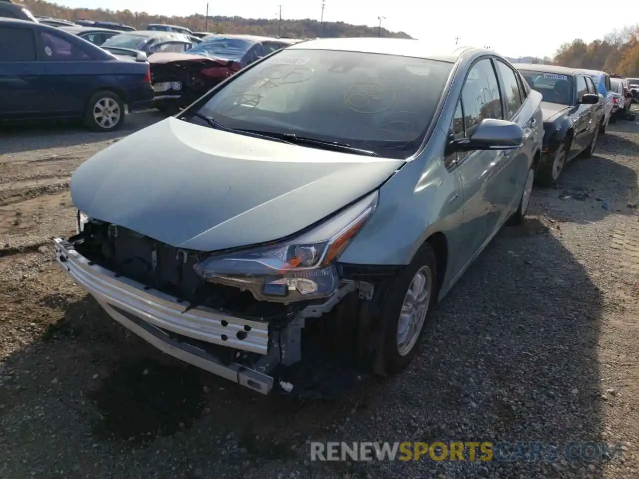 2 Photograph of a damaged car JTDKARFU8L3116375 TOYOTA PRIUS 2020