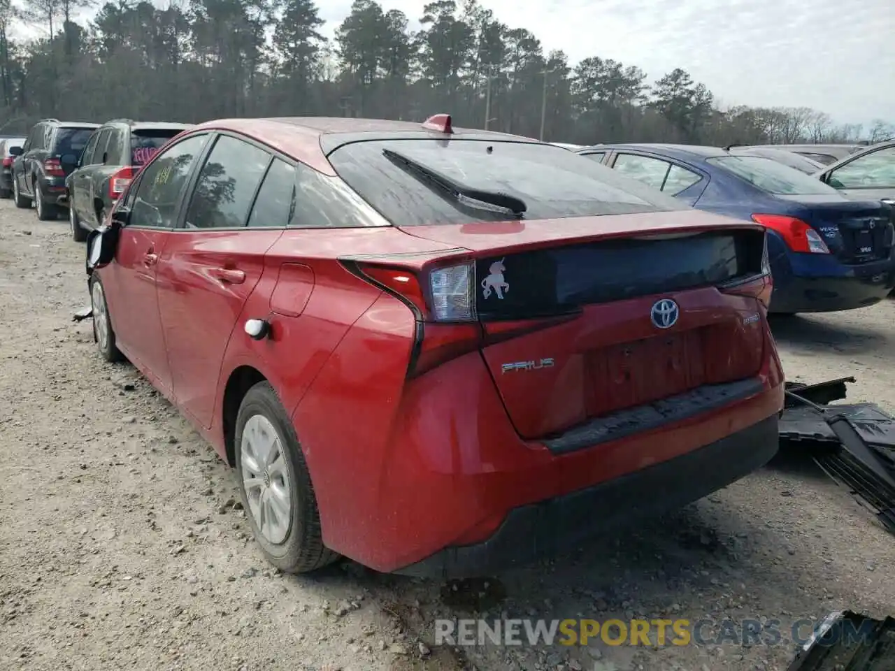 3 Photograph of a damaged car JTDKARFU8L3120040 TOYOTA PRIUS 2020