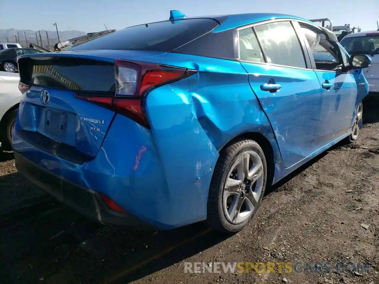 4 Photograph of a damaged car JTDKARFU8L3123858 TOYOTA PRIUS 2020