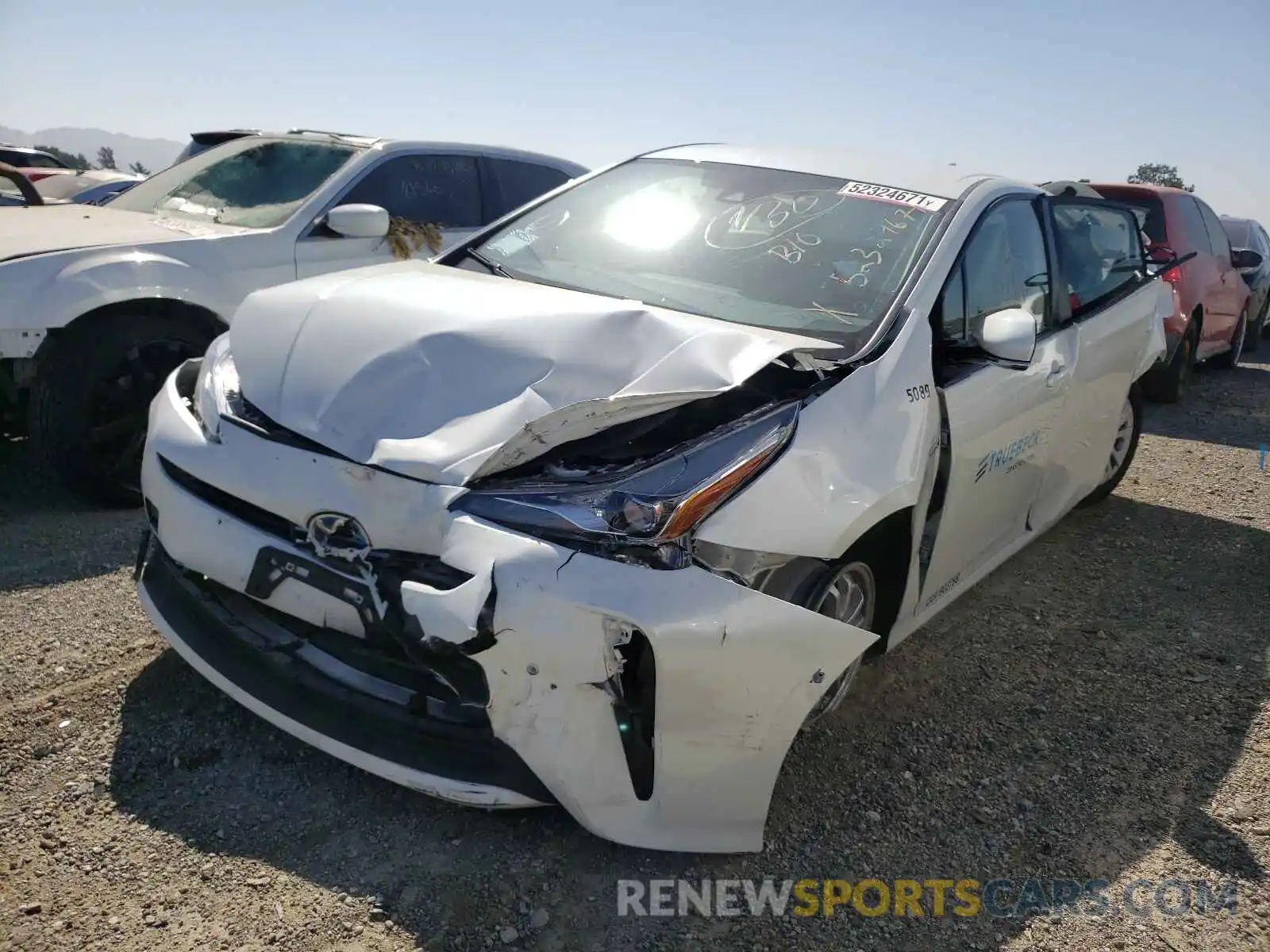 2 Photograph of a damaged car JTDKARFU8L3125089 TOYOTA PRIUS 2020