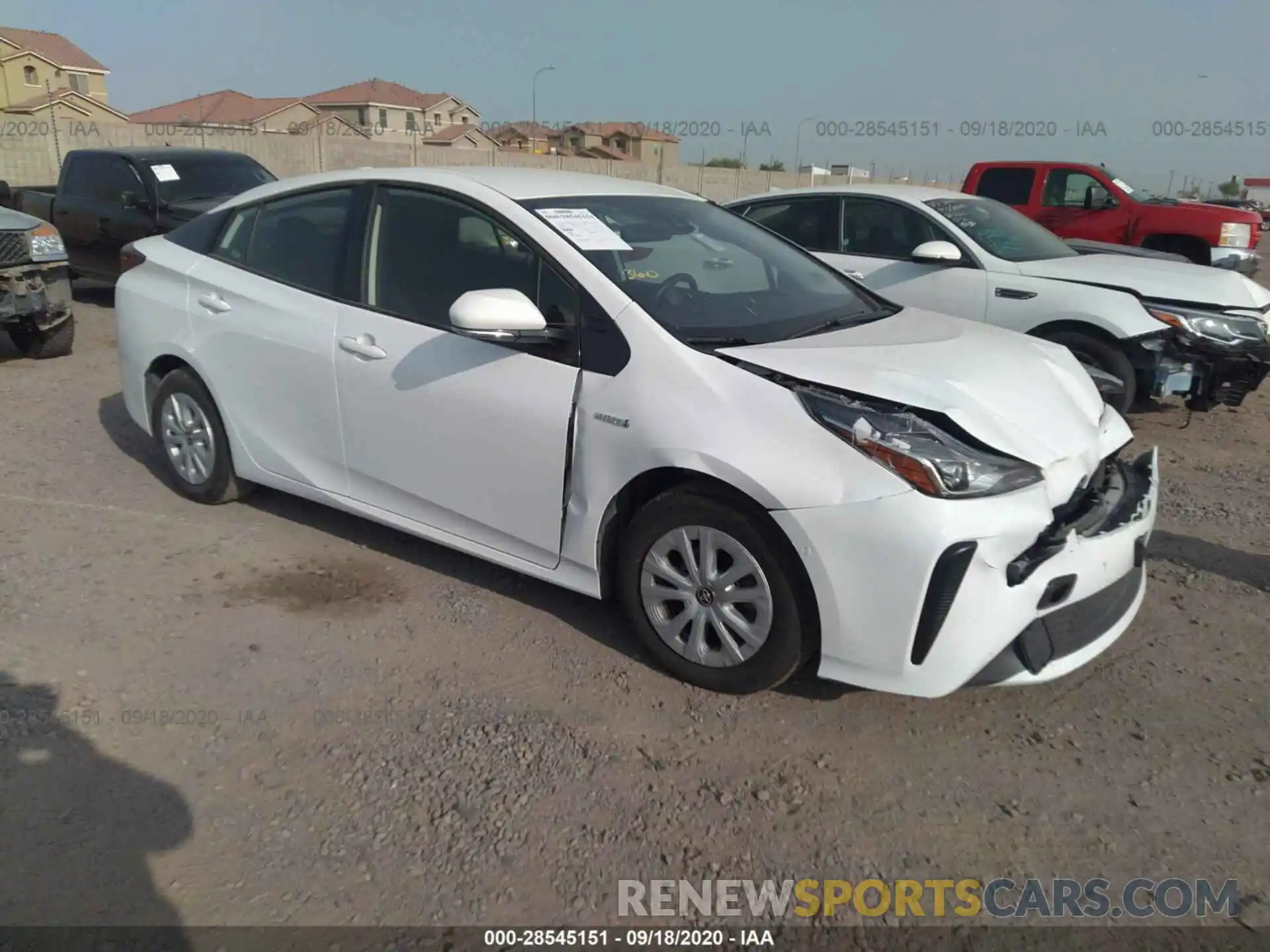 1 Photograph of a damaged car JTDKARFU9L3105823 TOYOTA PRIUS 2020