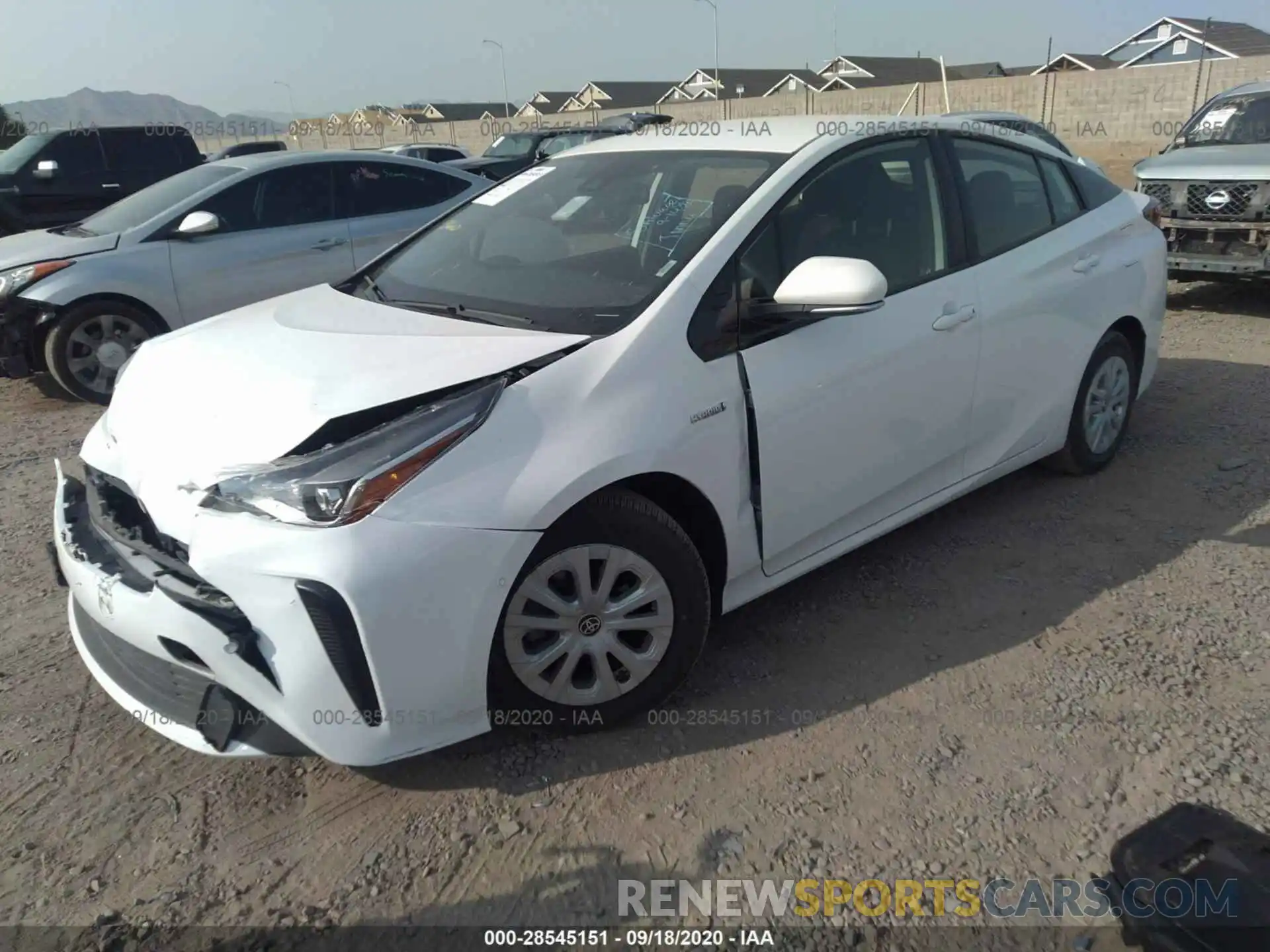 2 Photograph of a damaged car JTDKARFU9L3105823 TOYOTA PRIUS 2020