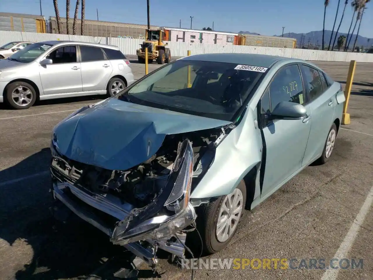 2 Photograph of a damaged car JTDKARFU9L3111489 TOYOTA PRIUS 2020