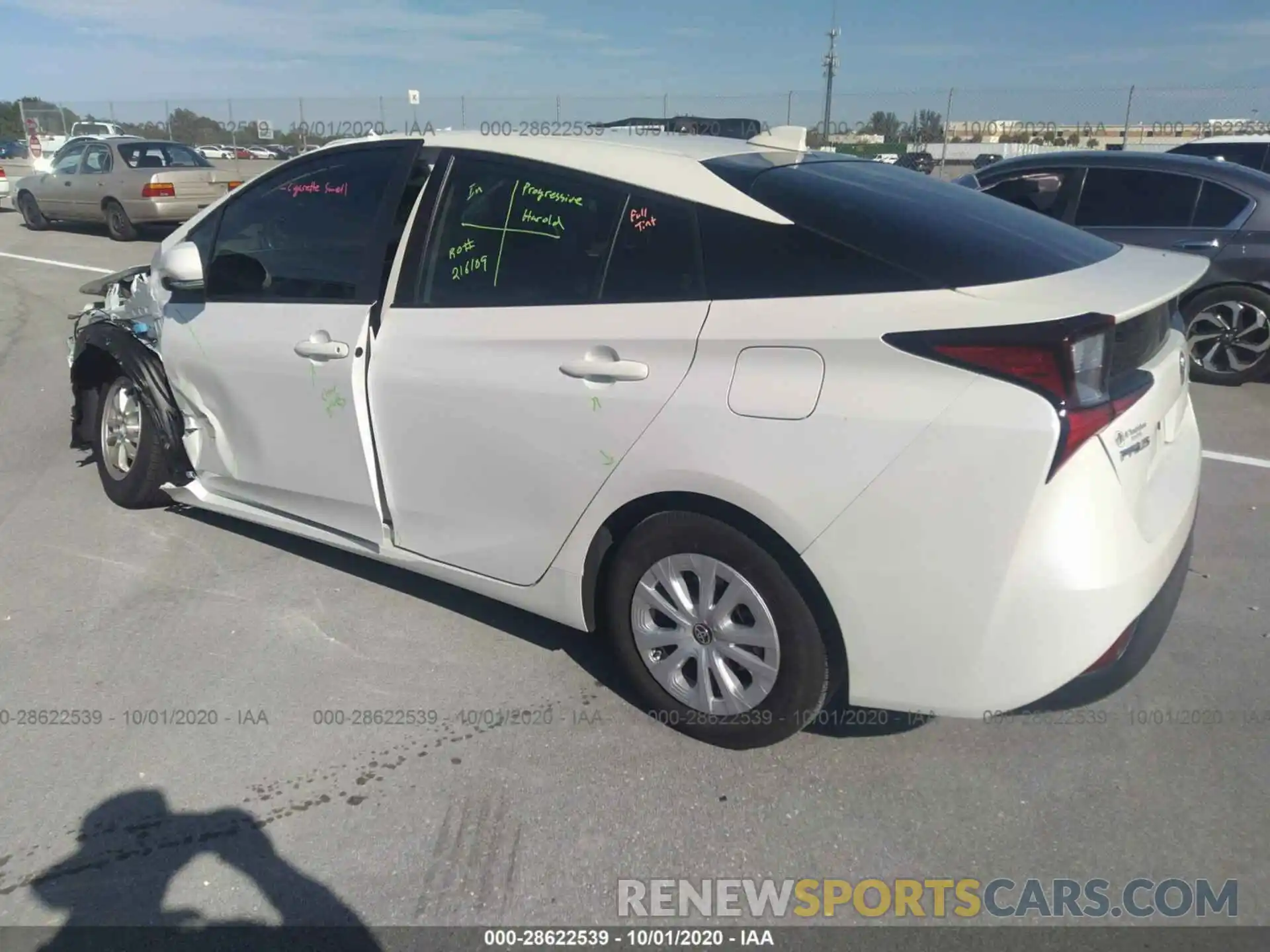 3 Photograph of a damaged car JTDKARFU9L3111539 TOYOTA PRIUS 2020