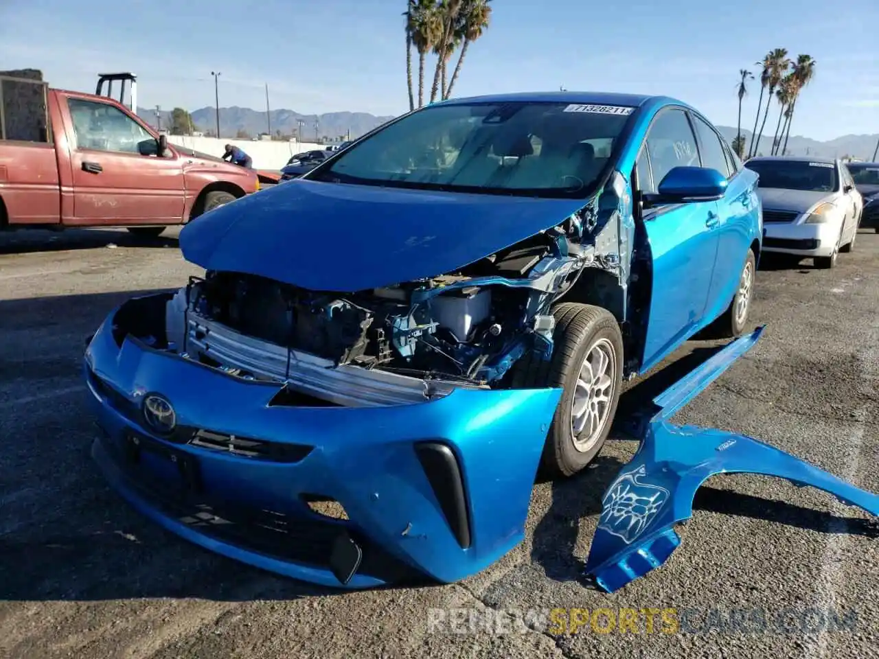 2 Photograph of a damaged car JTDKARFU9L3112769 TOYOTA PRIUS 2020