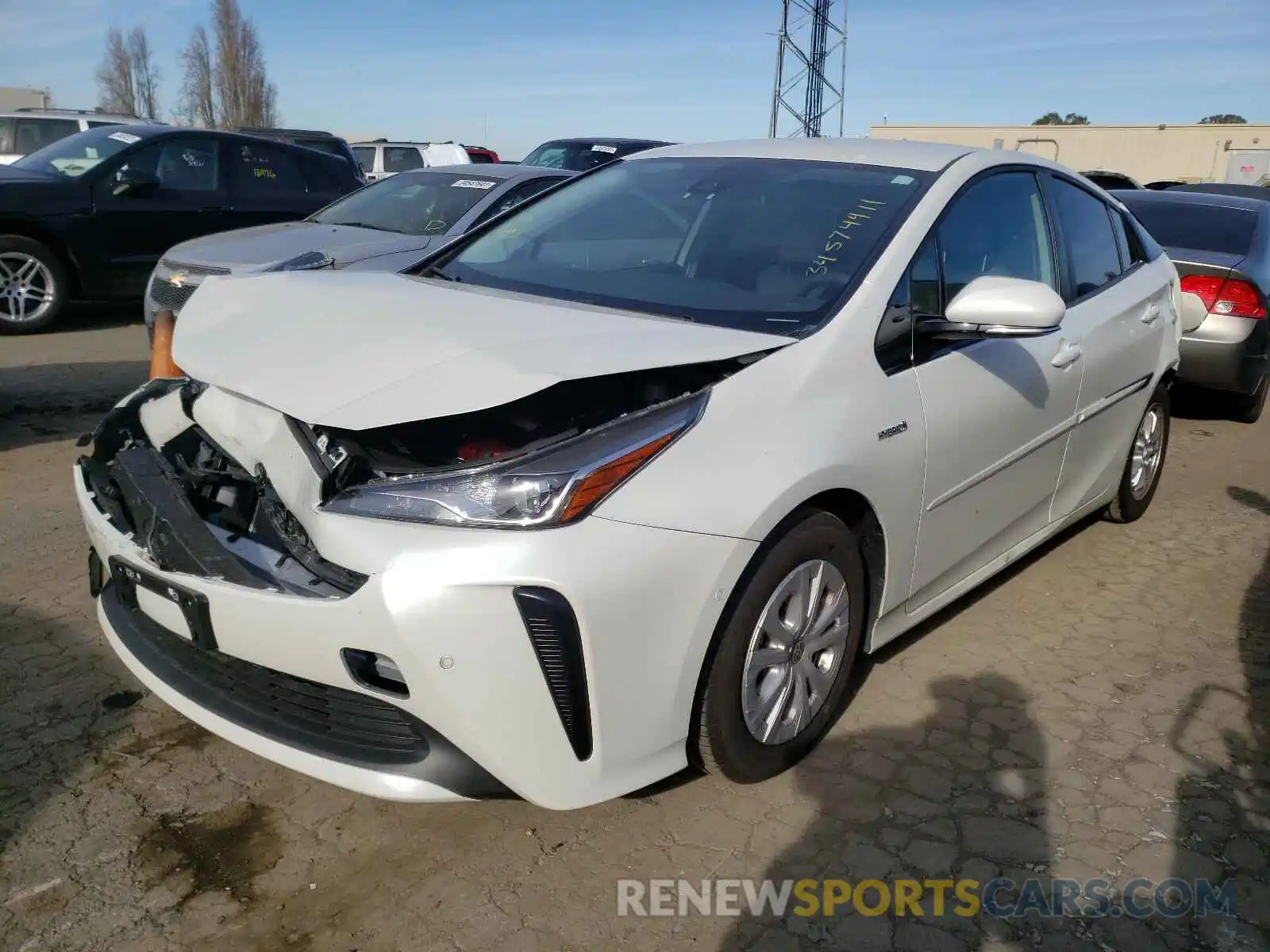 2 Photograph of a damaged car JTDKARFU9L3113694 TOYOTA PRIUS 2020