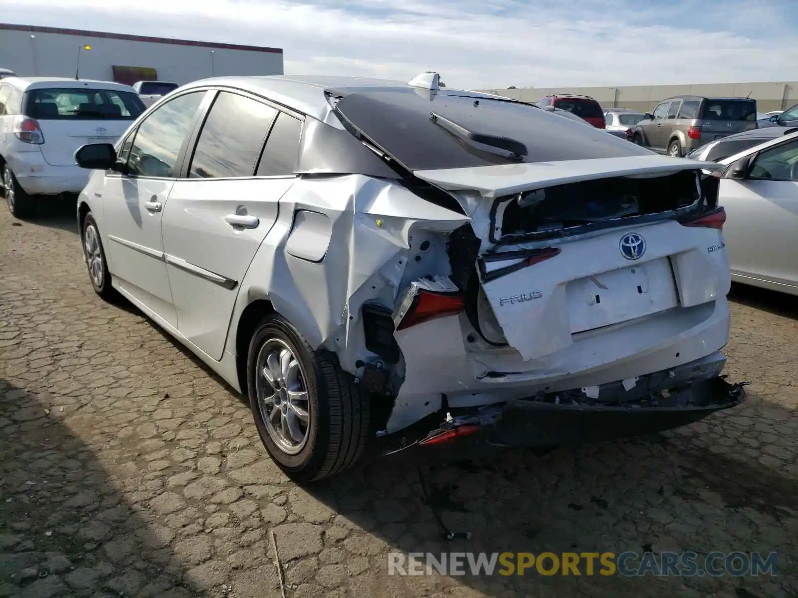 3 Photograph of a damaged car JTDKARFU9L3113694 TOYOTA PRIUS 2020