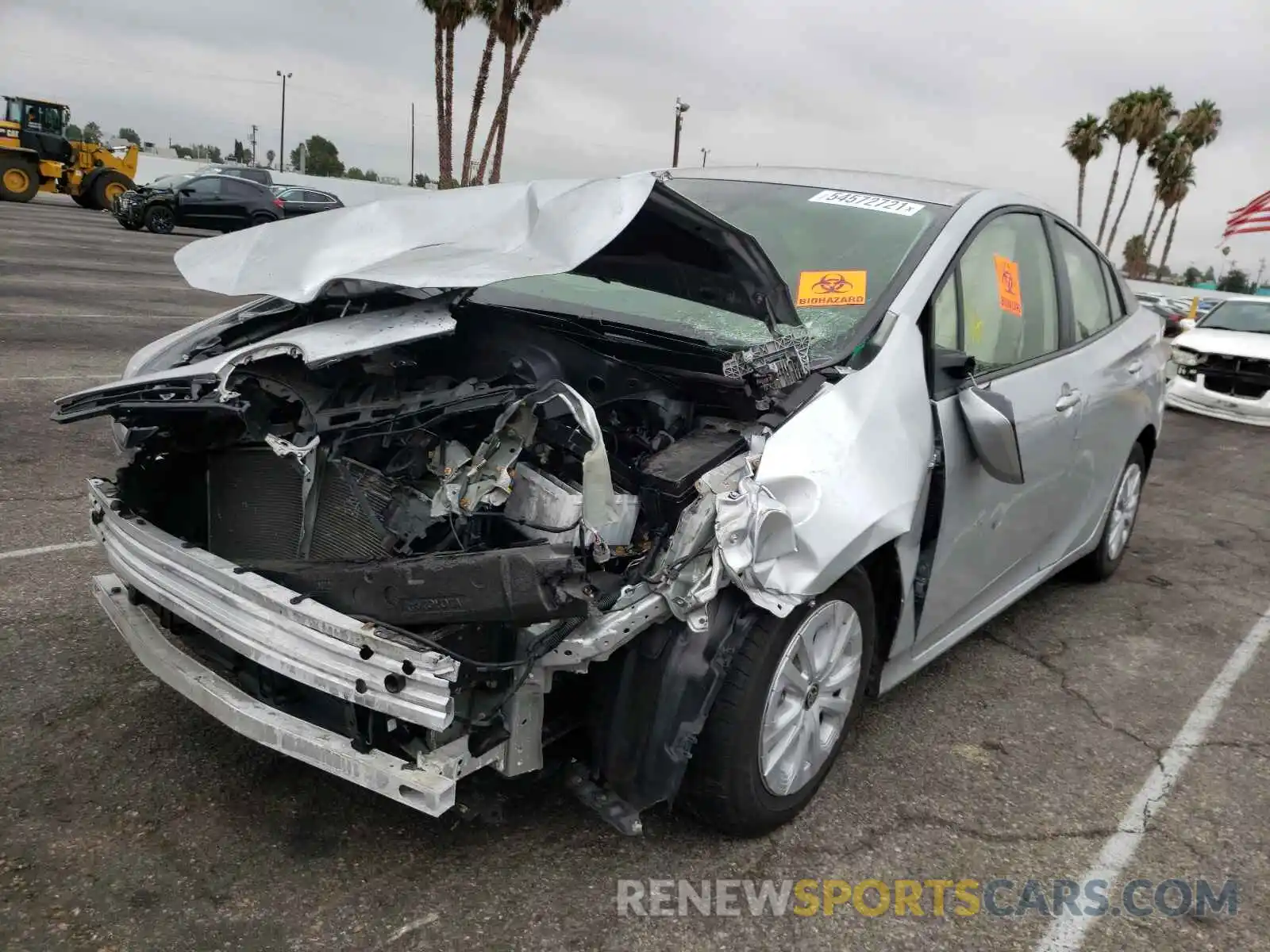 2 Photograph of a damaged car JTDKARFU9L3115445 TOYOTA PRIUS 2020