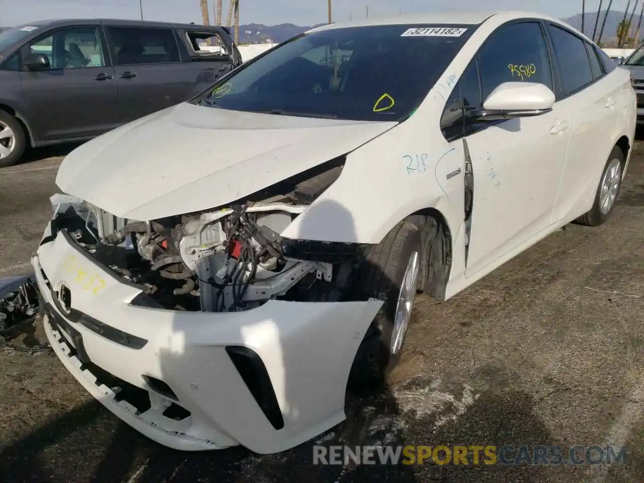 2 Photograph of a damaged car JTDKARFU9L3116336 TOYOTA PRIUS 2020