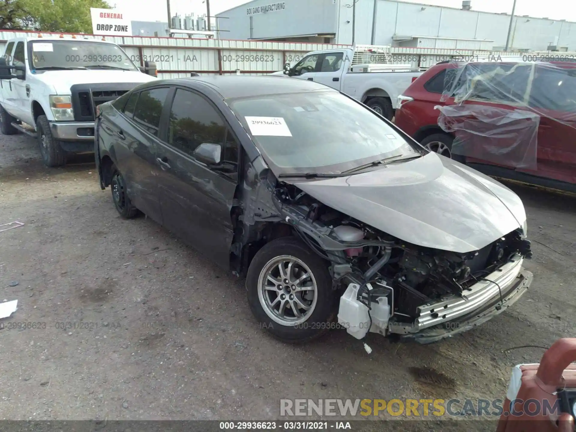 1 Photograph of a damaged car JTDKARFU9L3117888 TOYOTA PRIUS 2020